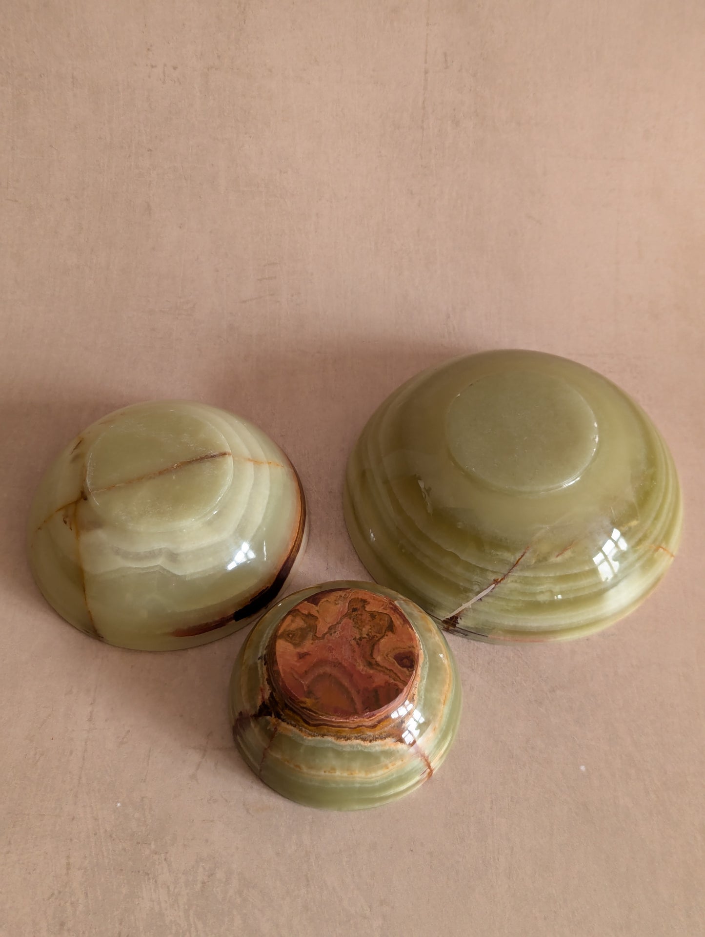 Green & Brown Onyx Nesting Bowls - Set of Three