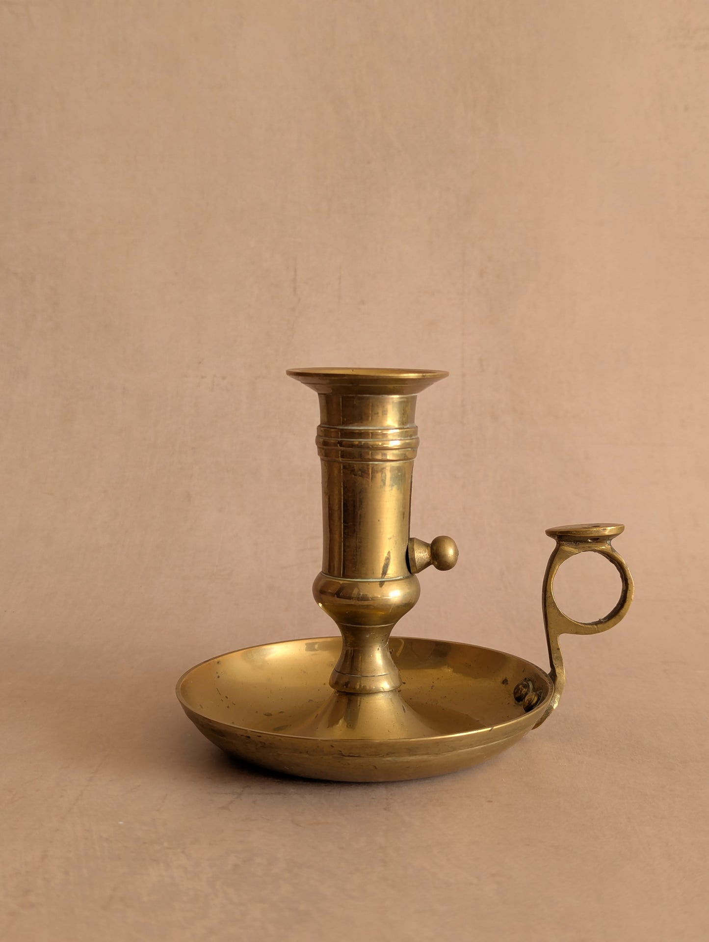 Solid Brass Push Up Ejector Chamberstick Candle Holder