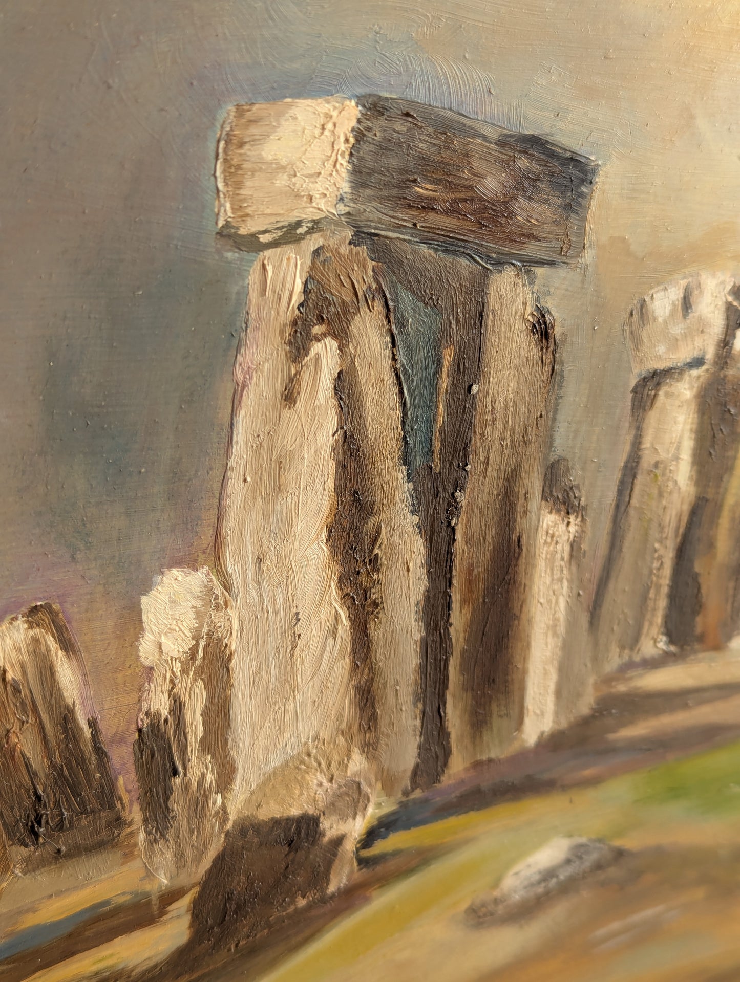 Stormy Stonehenge Oil on Board Expressionist Painting