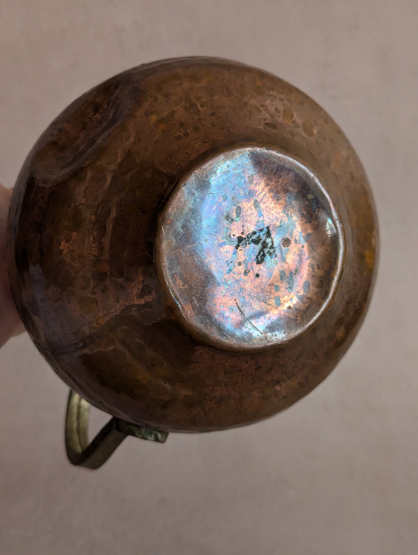 Antique Primitive 19th Century Handled Copper Jug