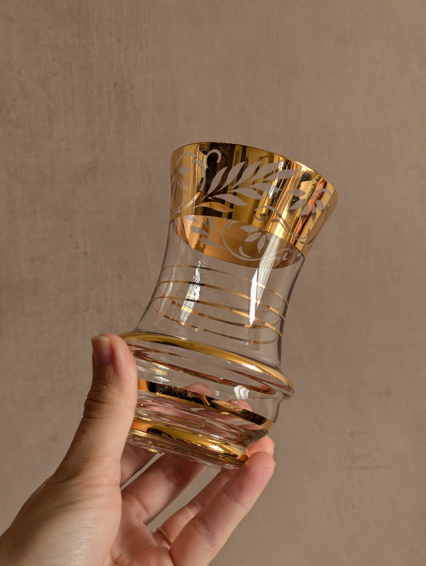 Golden Gilt Mid-Century Jug & Glasses, Set of 5