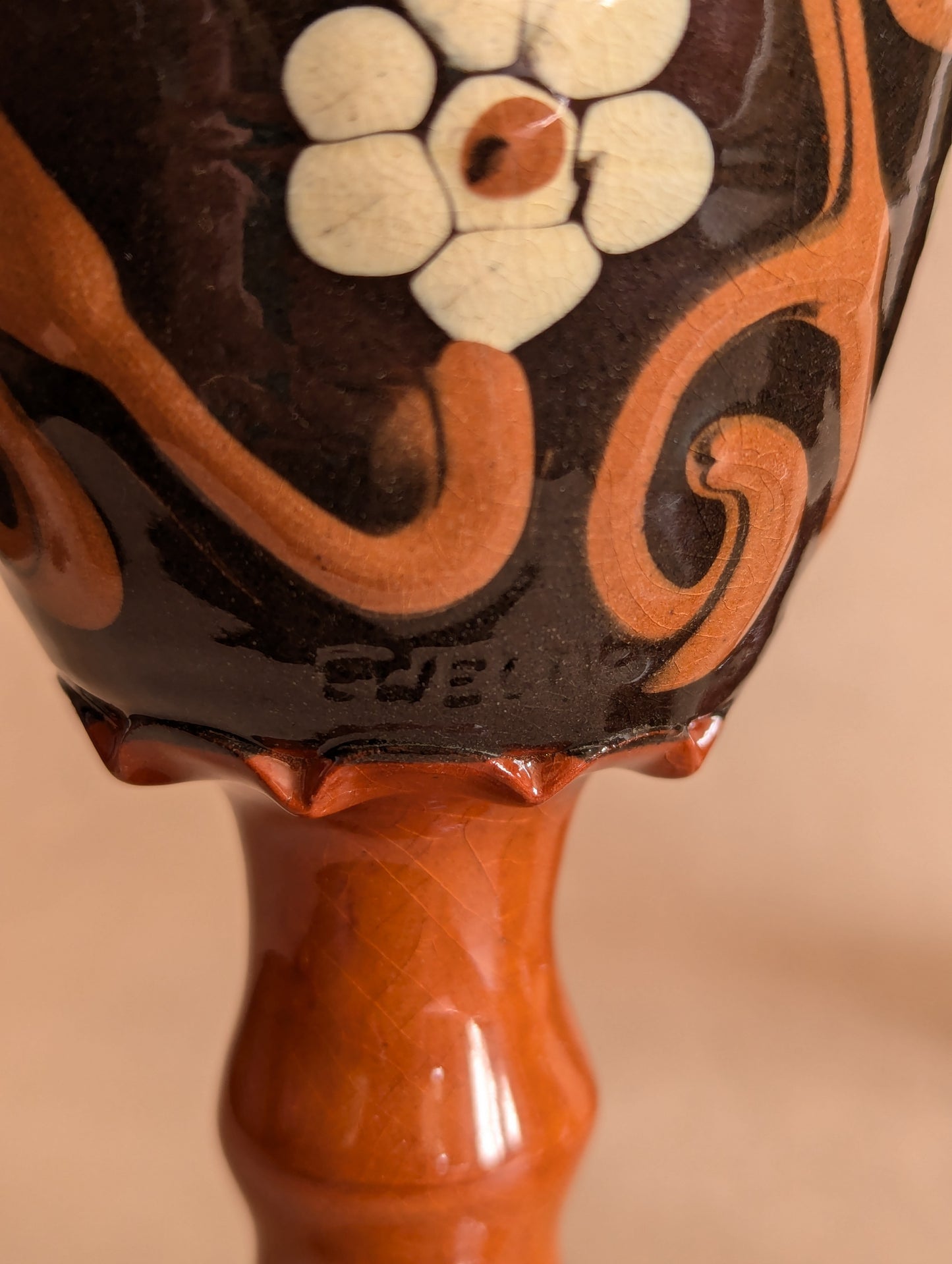 Ewelme Boho Daisy Slipware Goblets - Set of Four