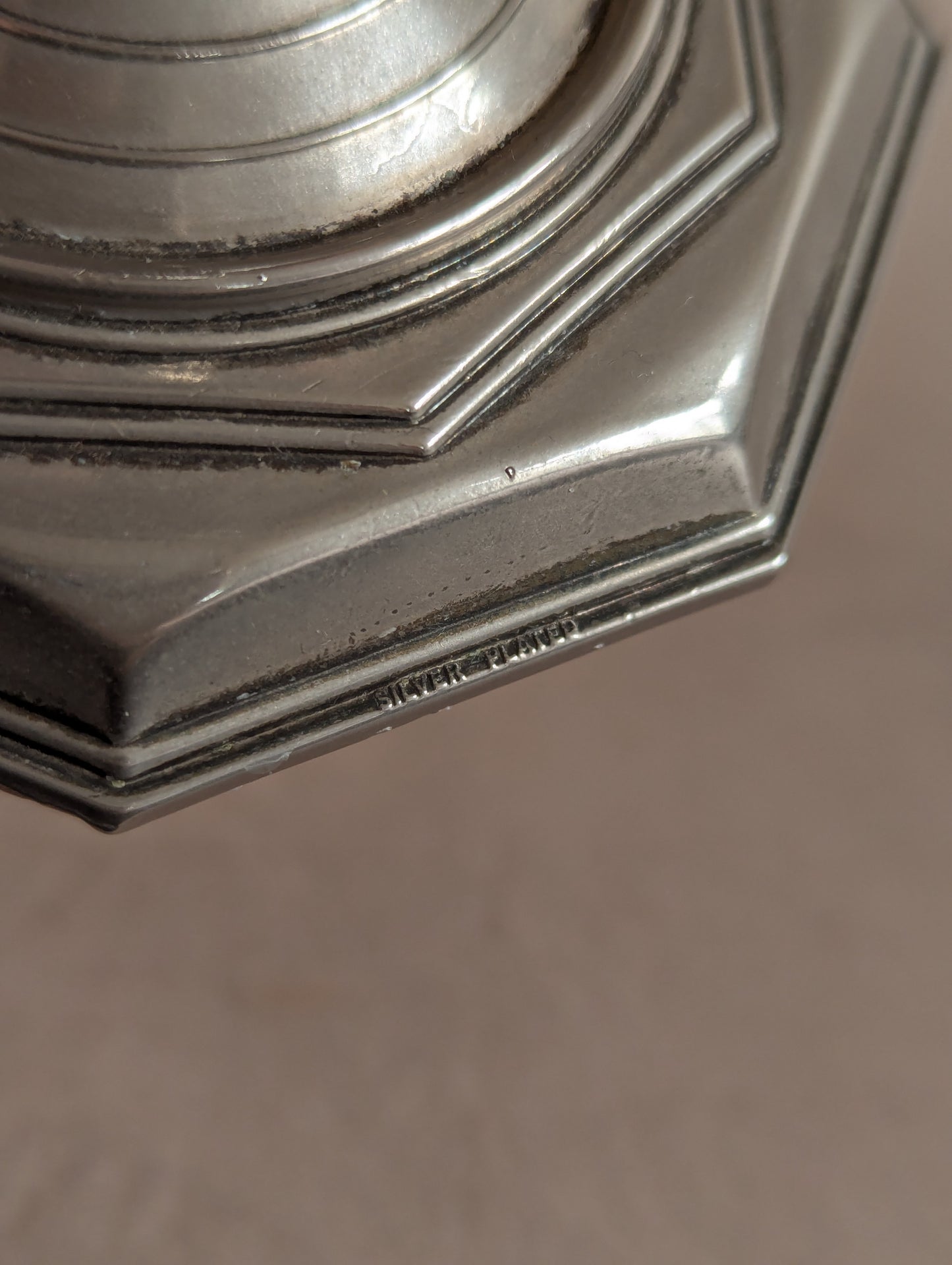 Grenadier Silver Plated Octagonal Candlestick Holder