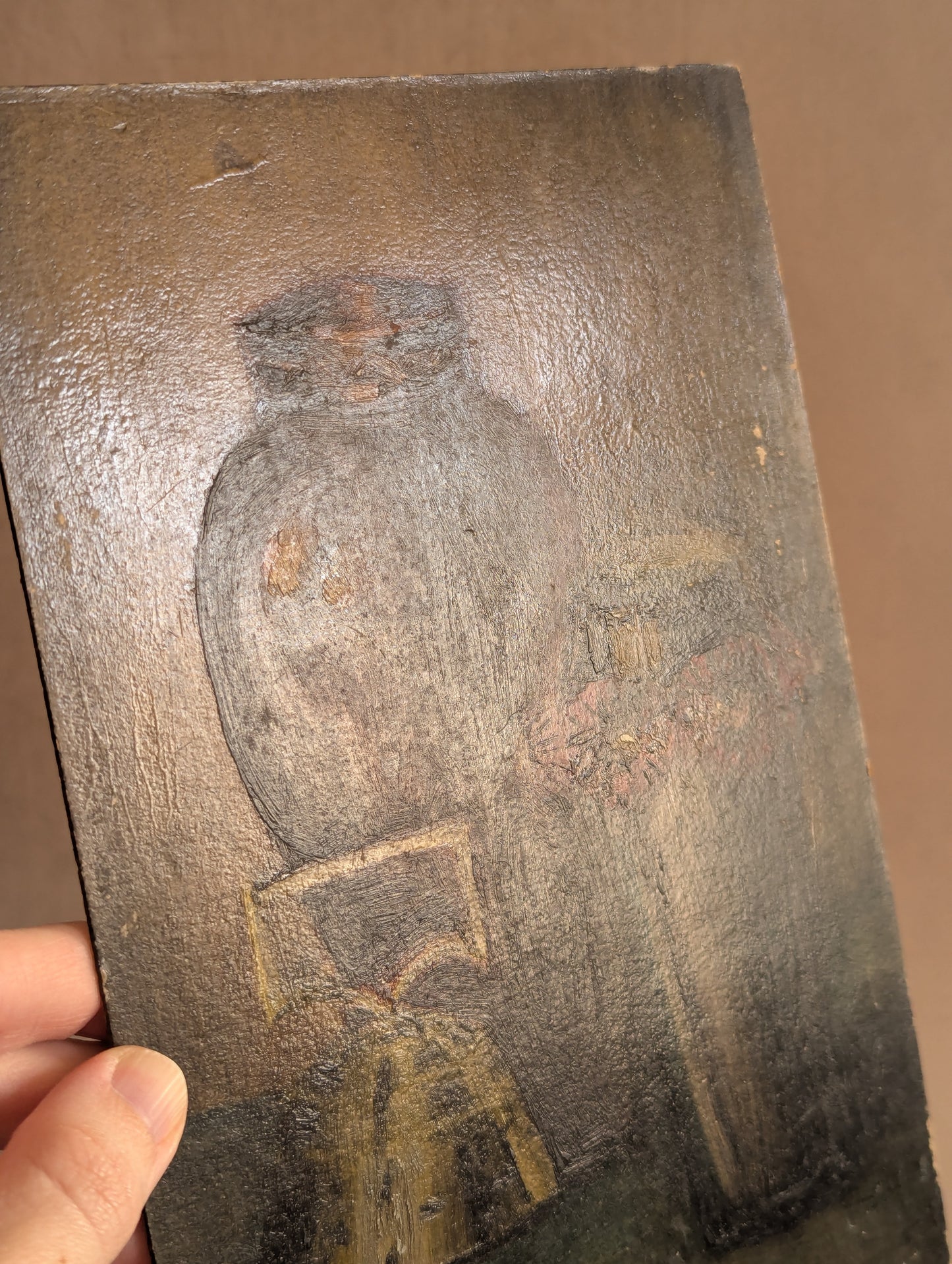 Antique Set of Oil On Board Paintings w/Artist's Photo, c. 1915