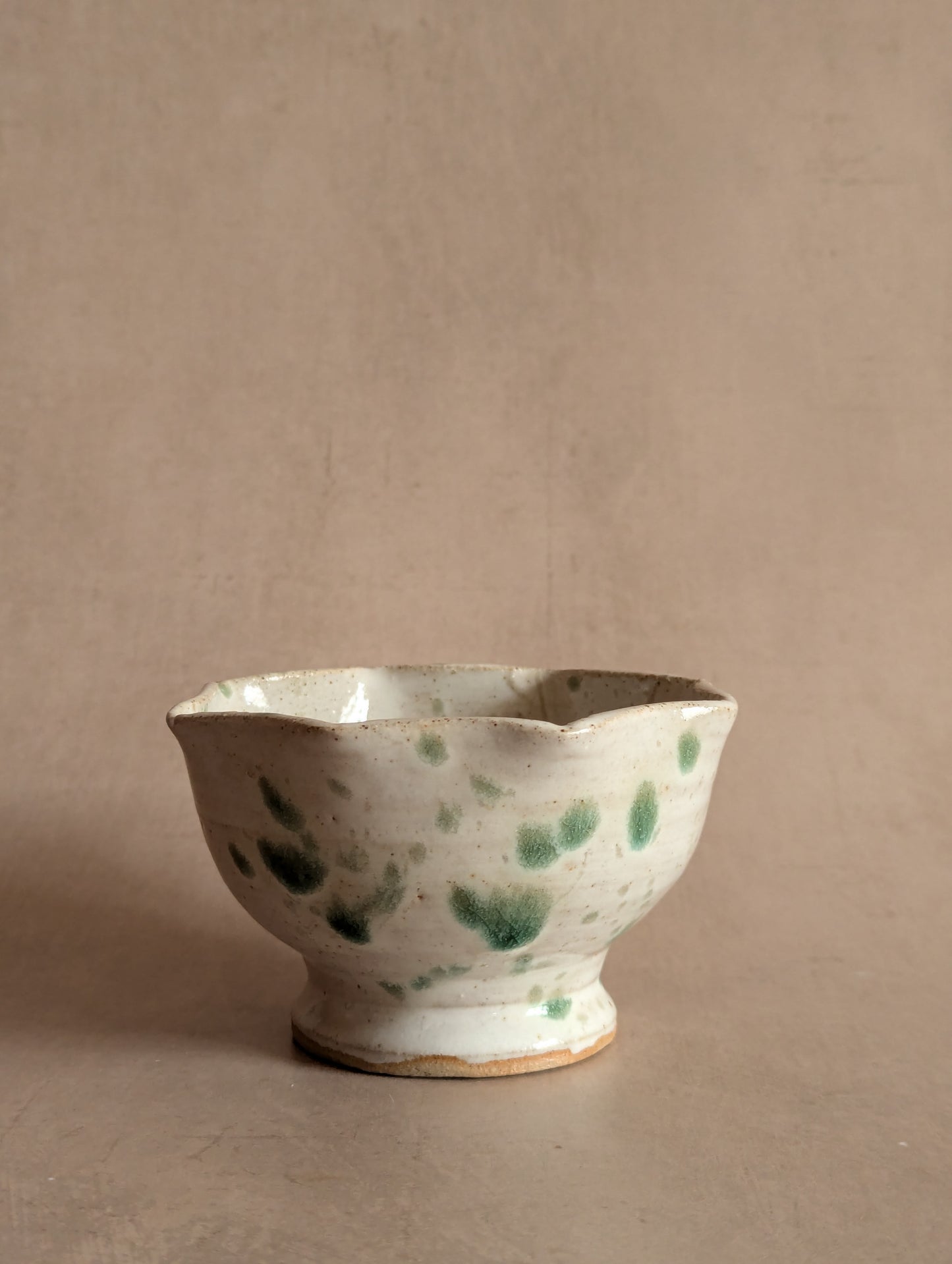 Splatter Paint Scalloped Studio Pottery Bowl