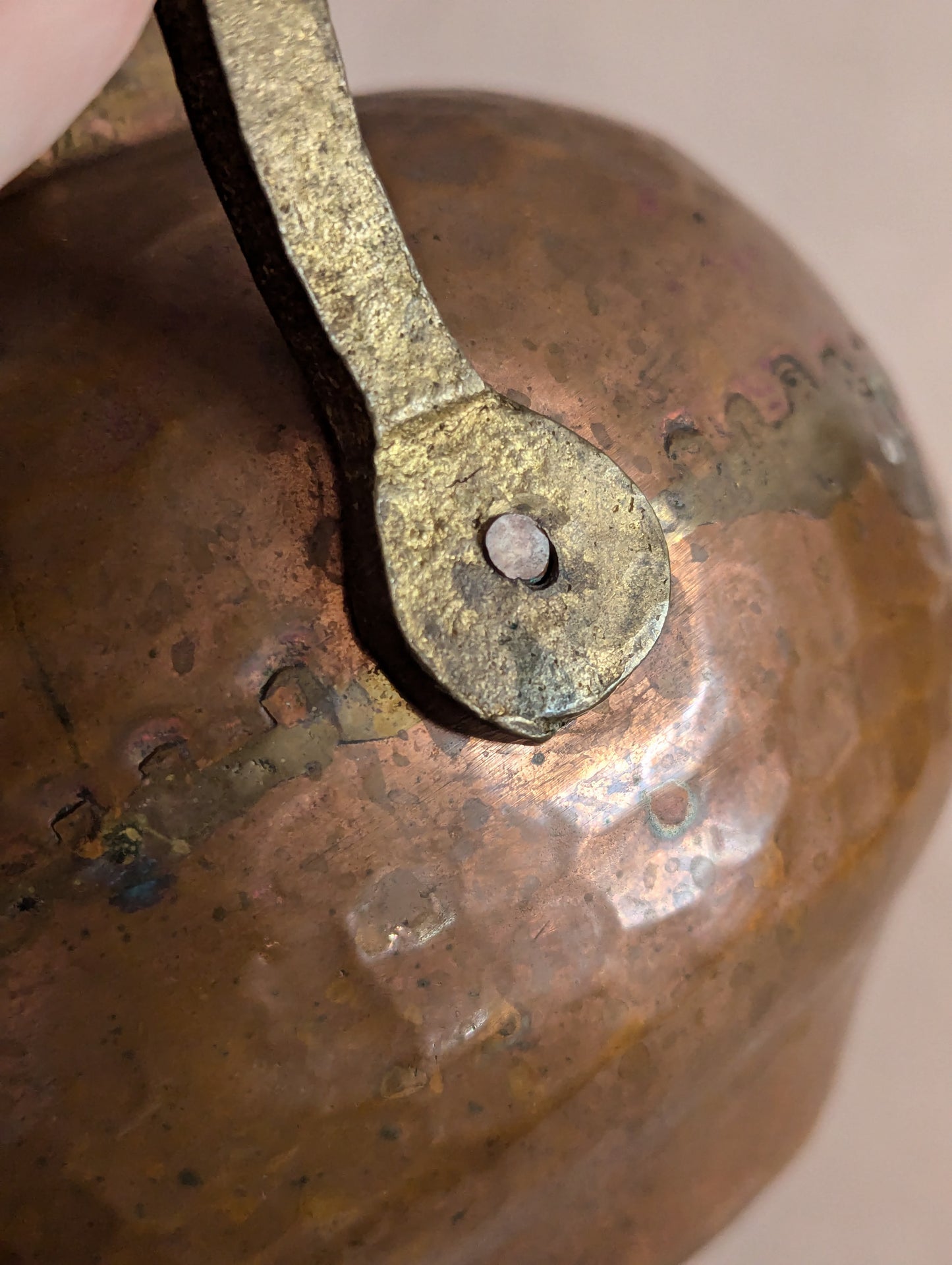 Antique Primitive 19th Century Handled Copper Jug