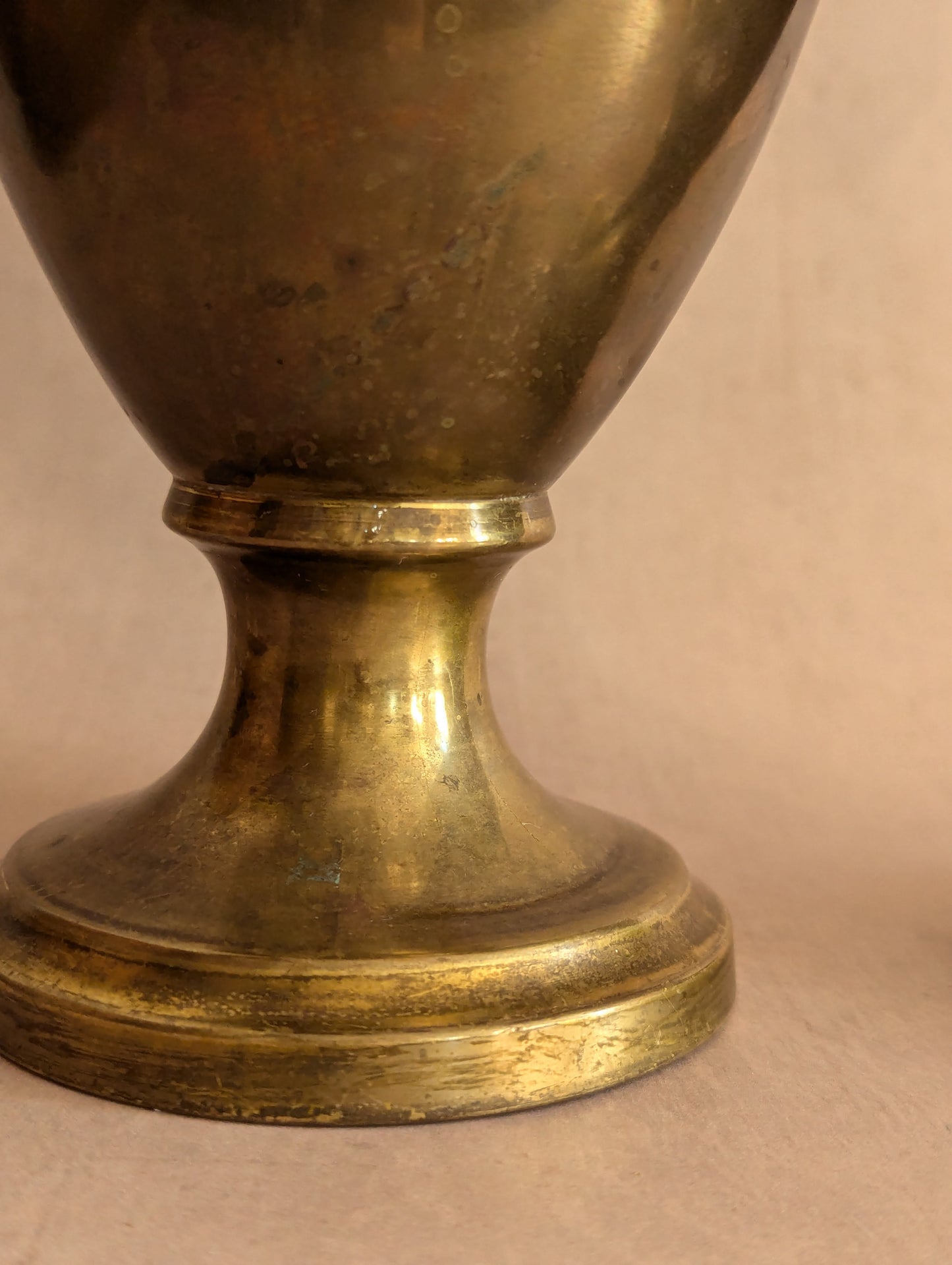 Art Deco Solid Brass Floral Urn Vases - Set of Two