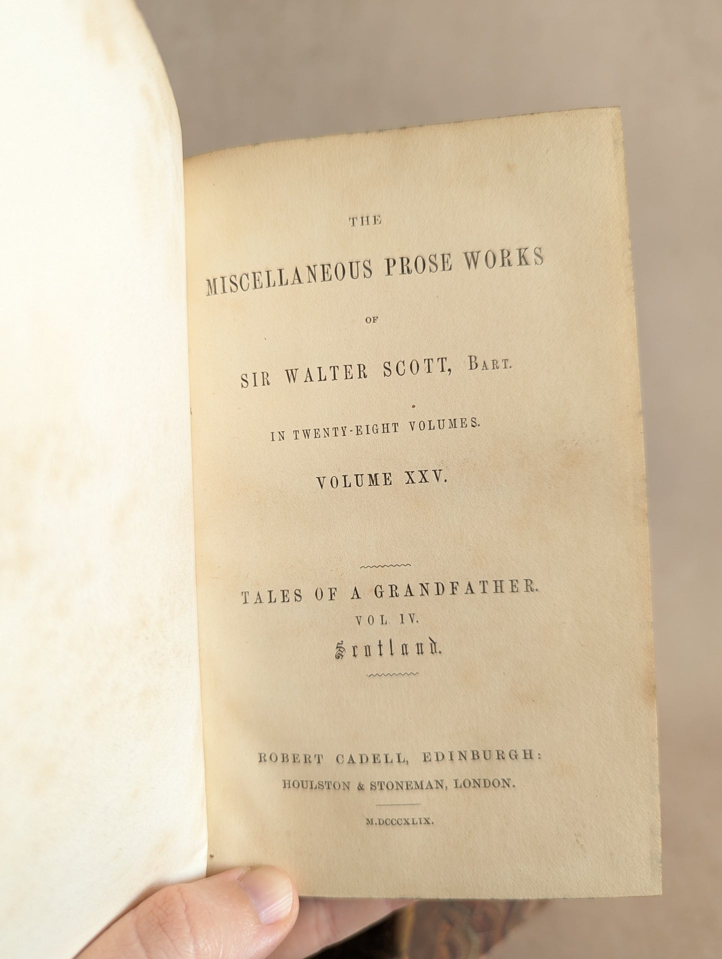 Sir Walter Scott, Miscellaneous Prose Works Collection, 1849, Set of 10