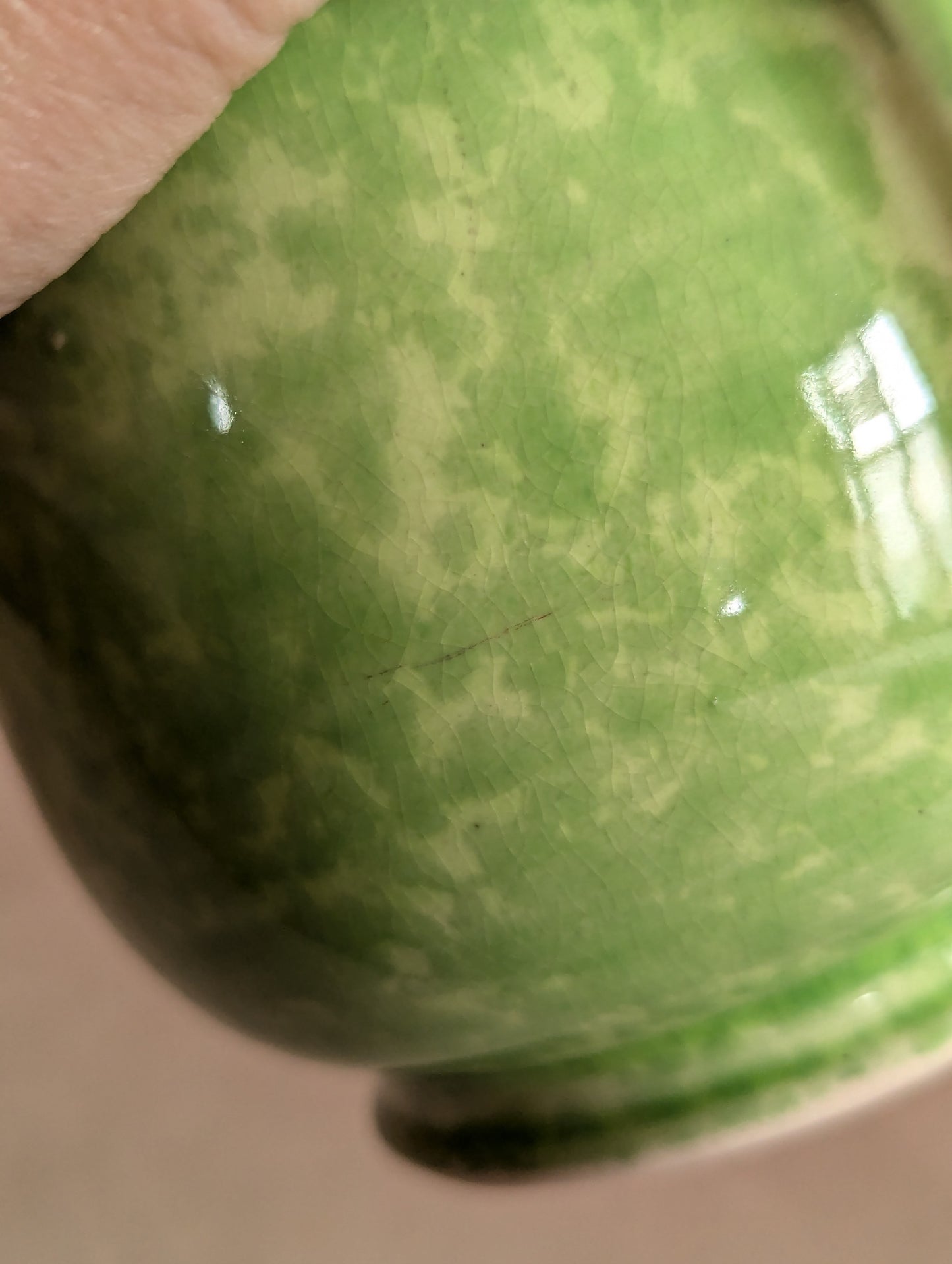 Sadler Lime Green Spongeware Ceramic Creamer