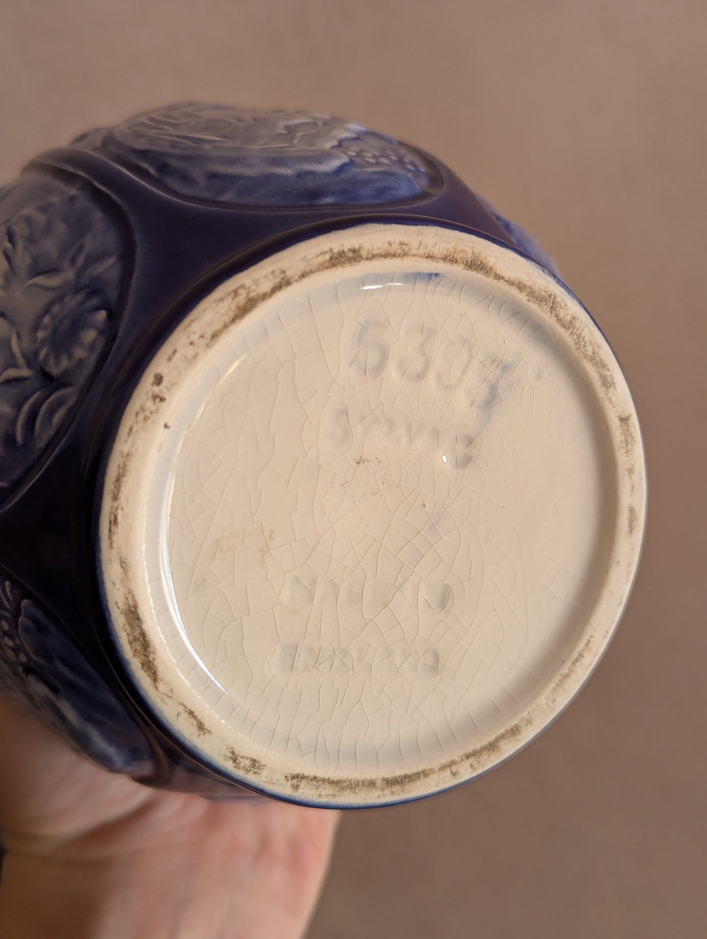 SylvaC Blue Lidded Pheasant Ginger Jar