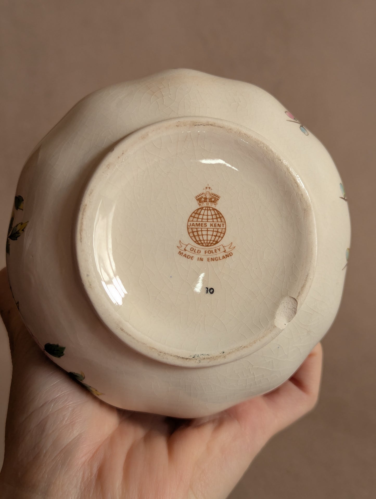 Chinese Rose Ceramic Pitcher, James Kent Old Foley