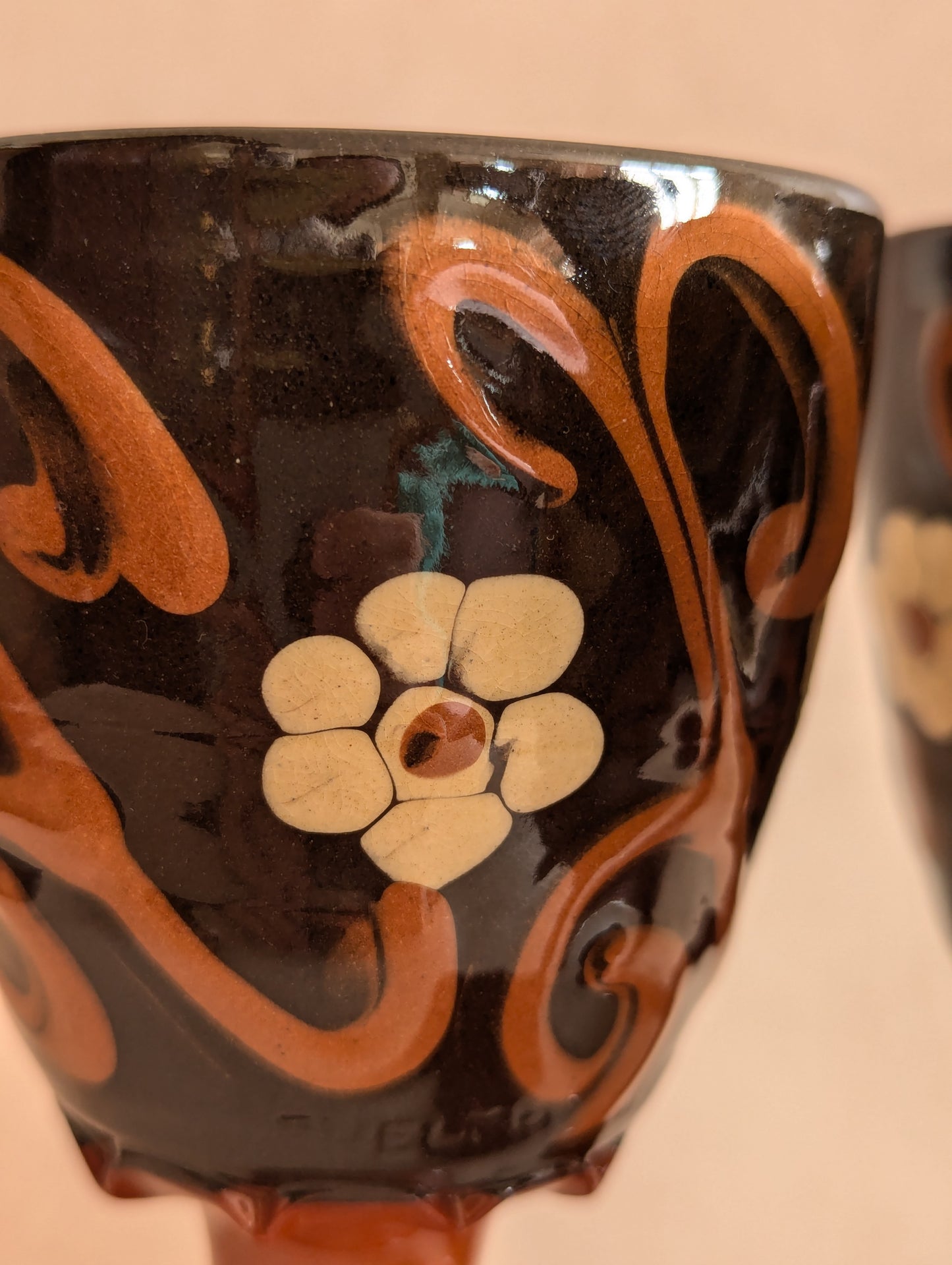 Ewelme Boho Daisy Slipware Goblets - Set of Four