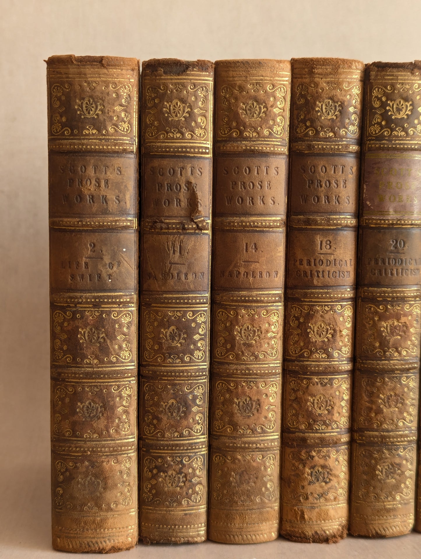 Sir Walter Scott, Miscellaneous Prose Works Collection, 1849, Set of 10