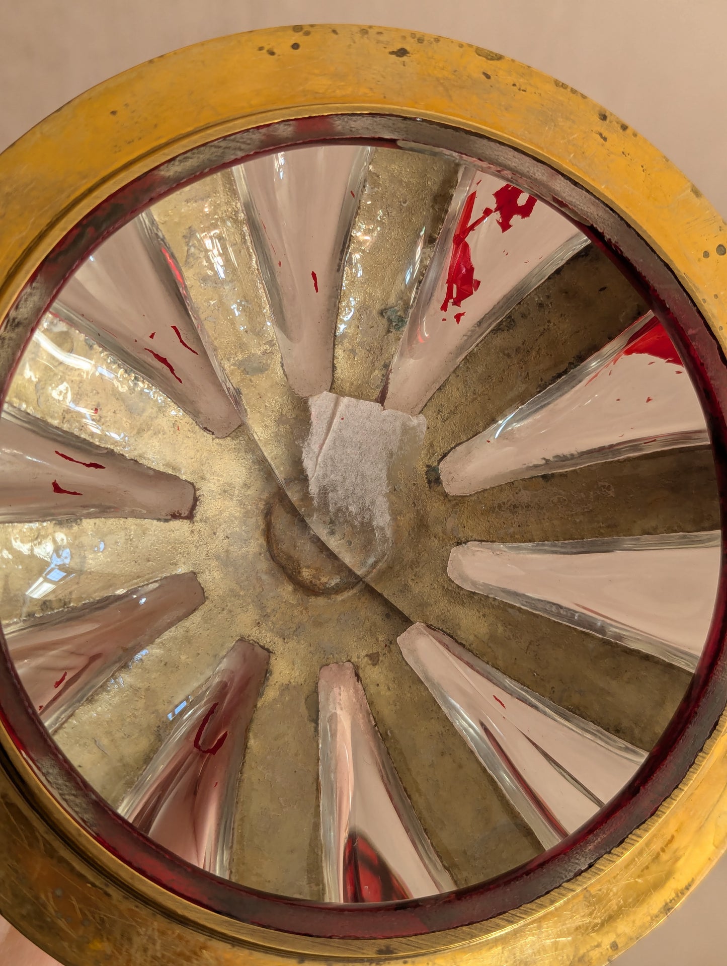 Ruby & Brass Caged Bubble Glass Globe Jar