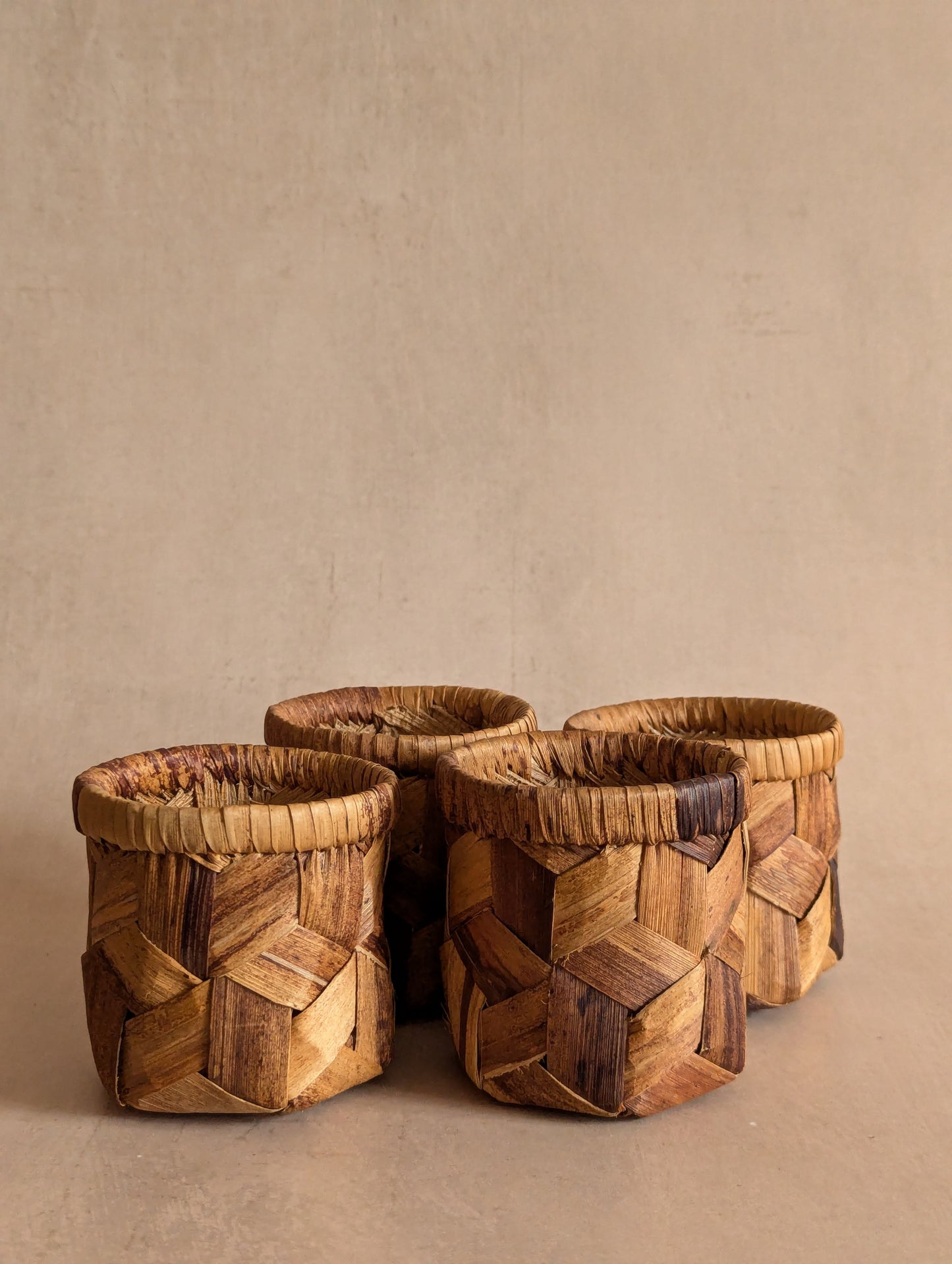 Grass Leaf Plaited Drink Sleeves - Set of Four