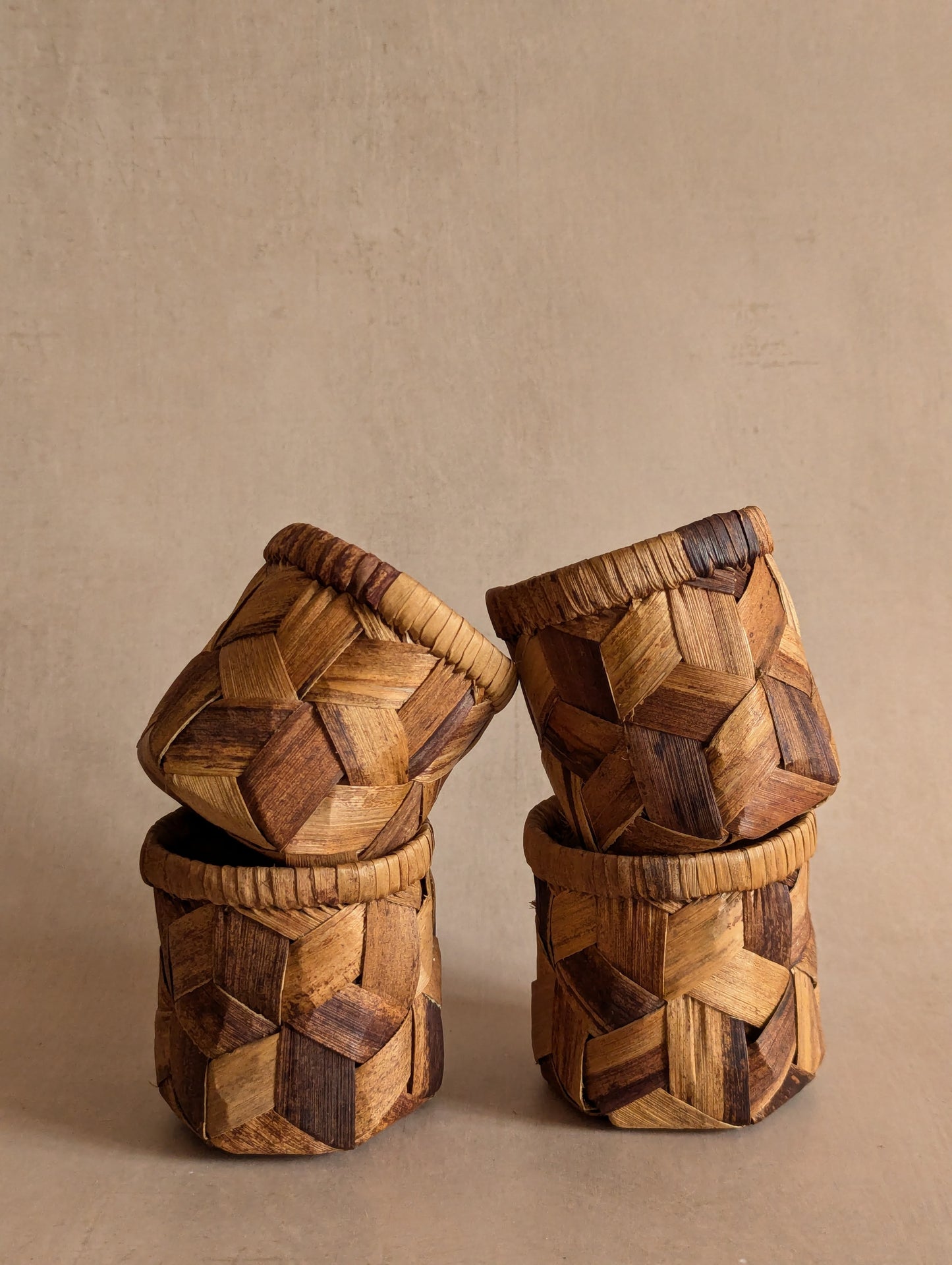 Grass Leaf Plaited Drink Sleeves - Set of Four