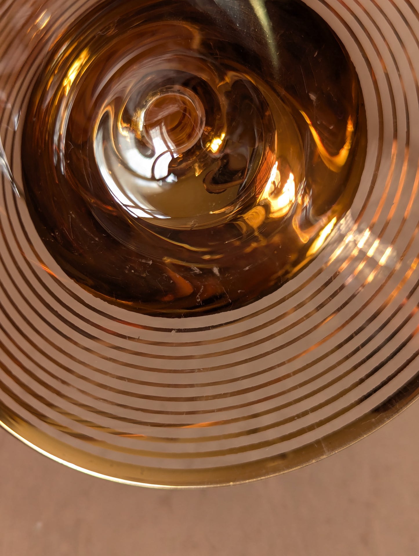 Mid-Century Golden Striped Mini Martini Glasses - Set of Two