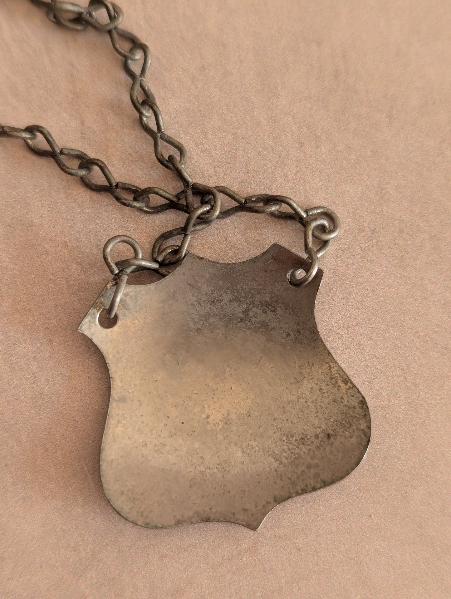 Metal Engraved Whiskey Badge & Chain Decanter Label