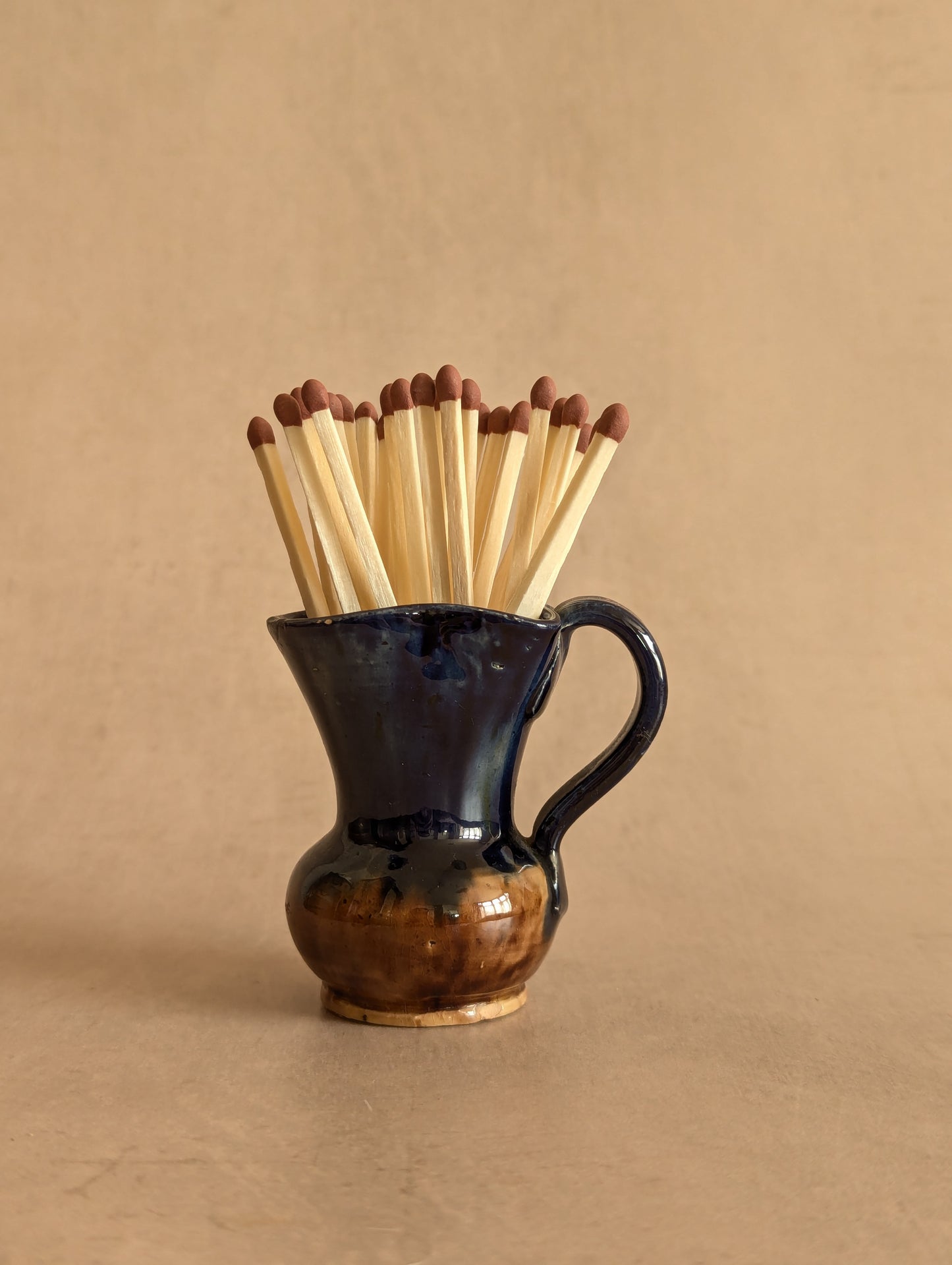Miniature Ceramic Blue & Brown Studio Pottery Jug, Vintage