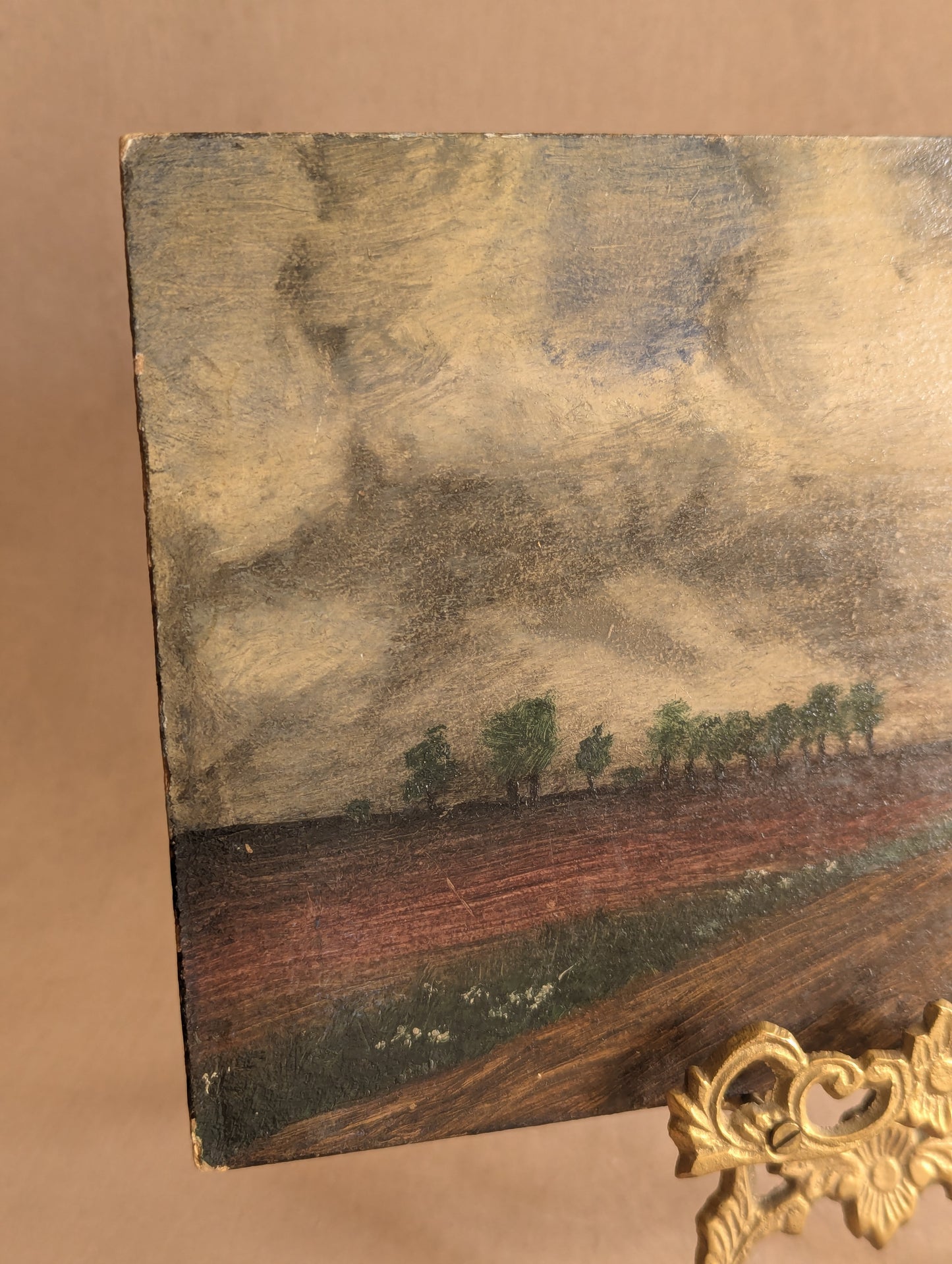 Antique Set of Oil On Board Paintings w/Artist's Photo, c. 1915