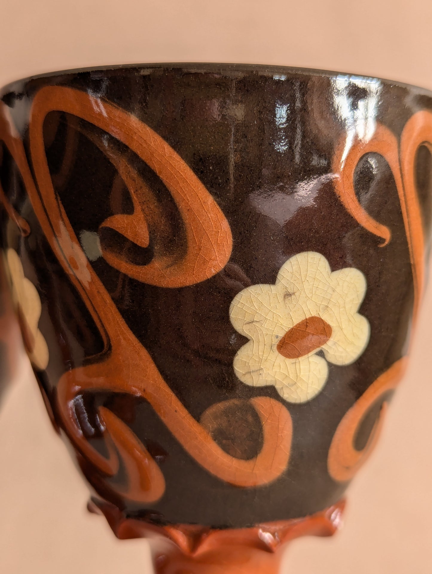 Ewelme Boho Daisy Slipware Goblets - Set of Four