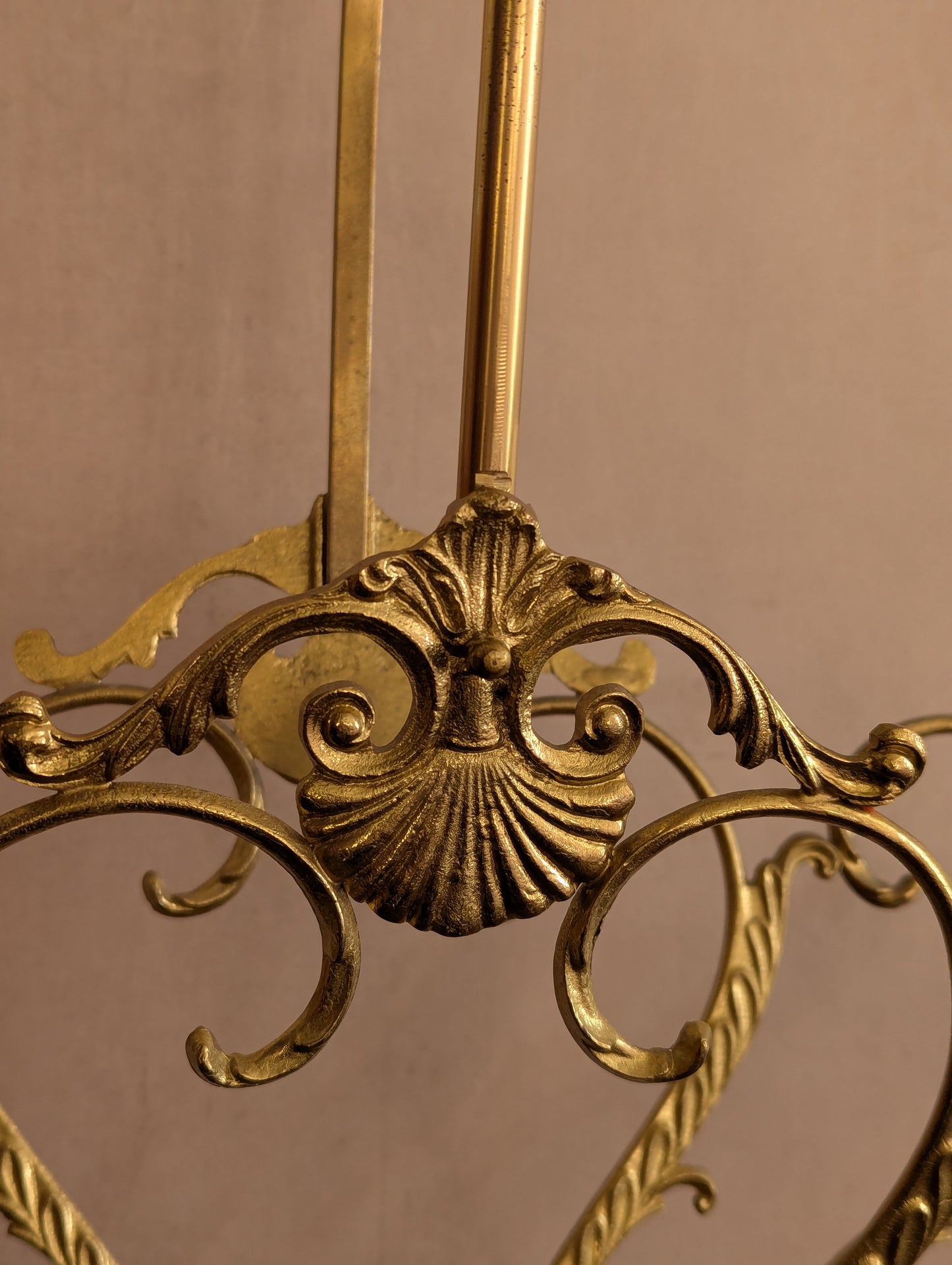 Hollywood Regency Brass Seashell Magazine Rack