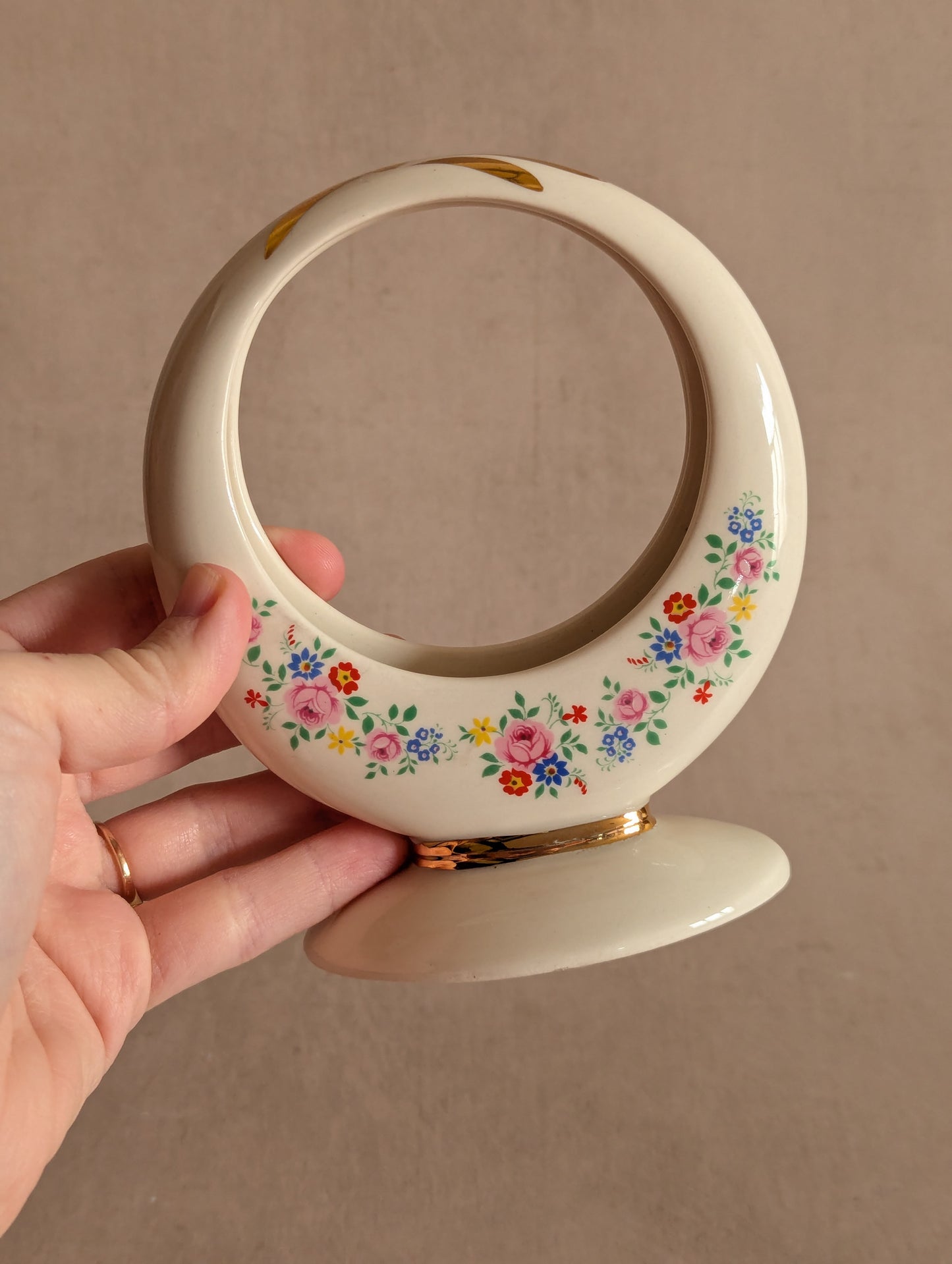 Sadler Floral Ceramic Circle Planter