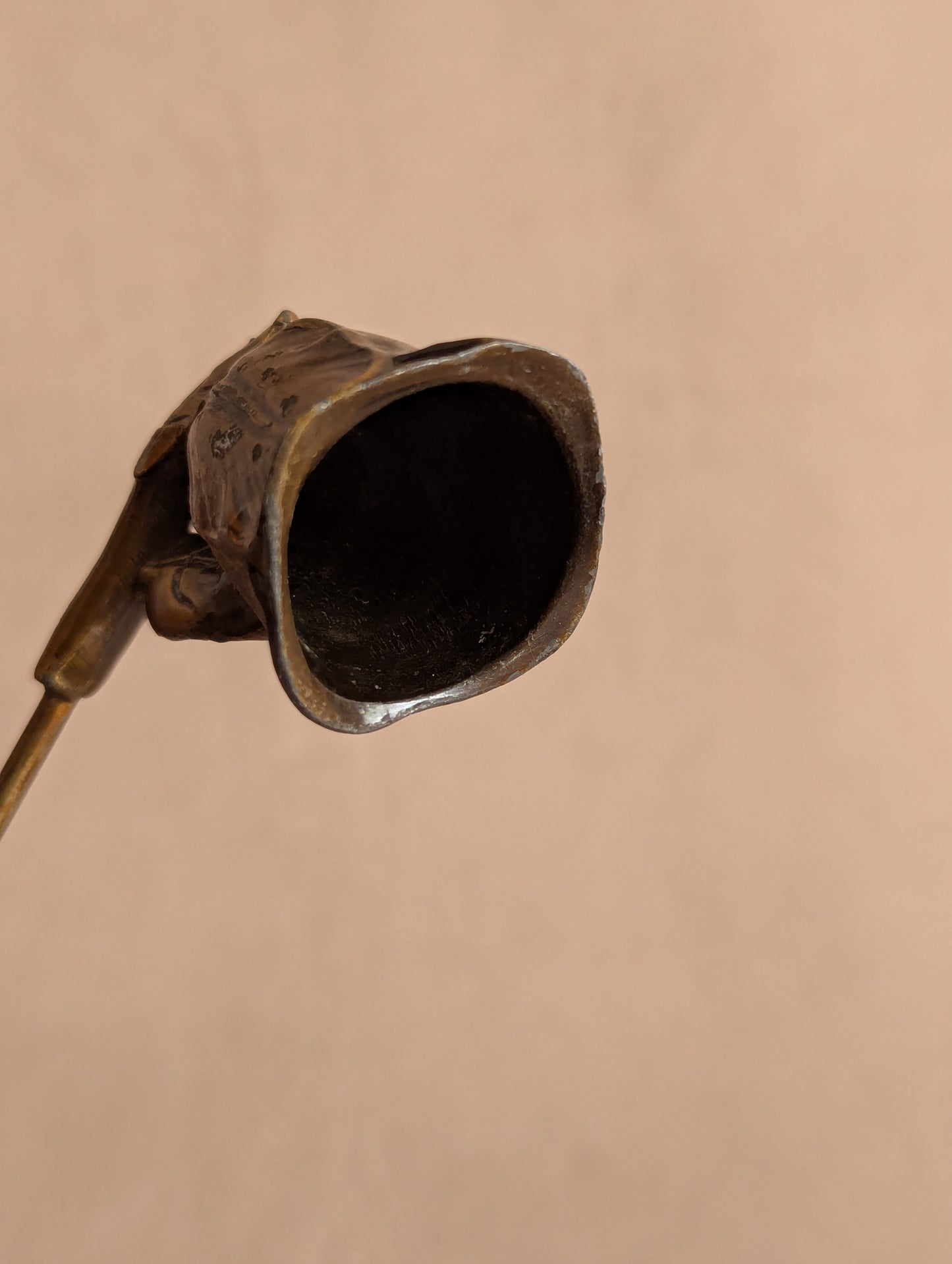 Weighted Bronze Short Flower Candle Snuffer
