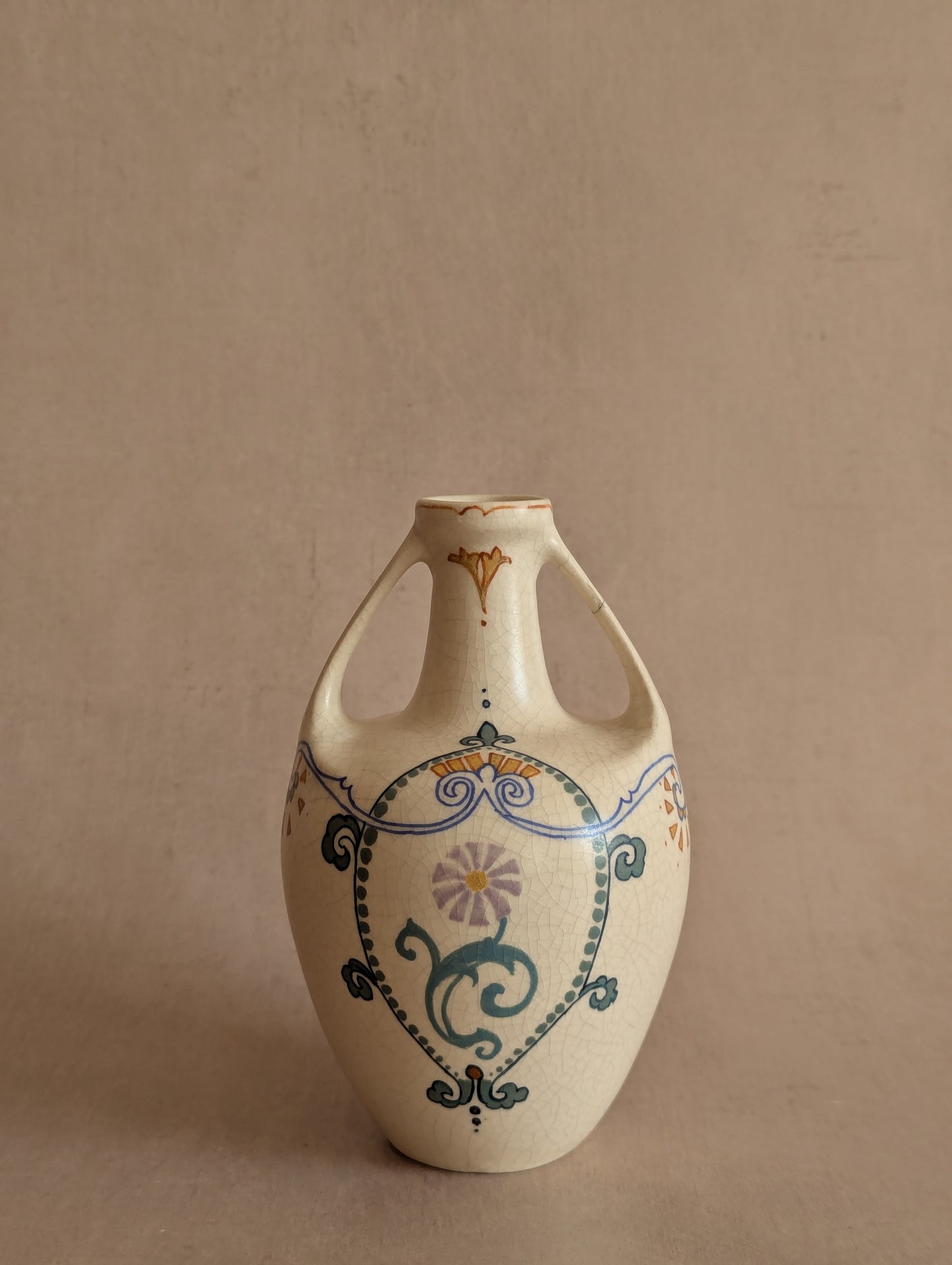 Dutch Art Nouveau Small Amphora Vase, Arnhem, Antique