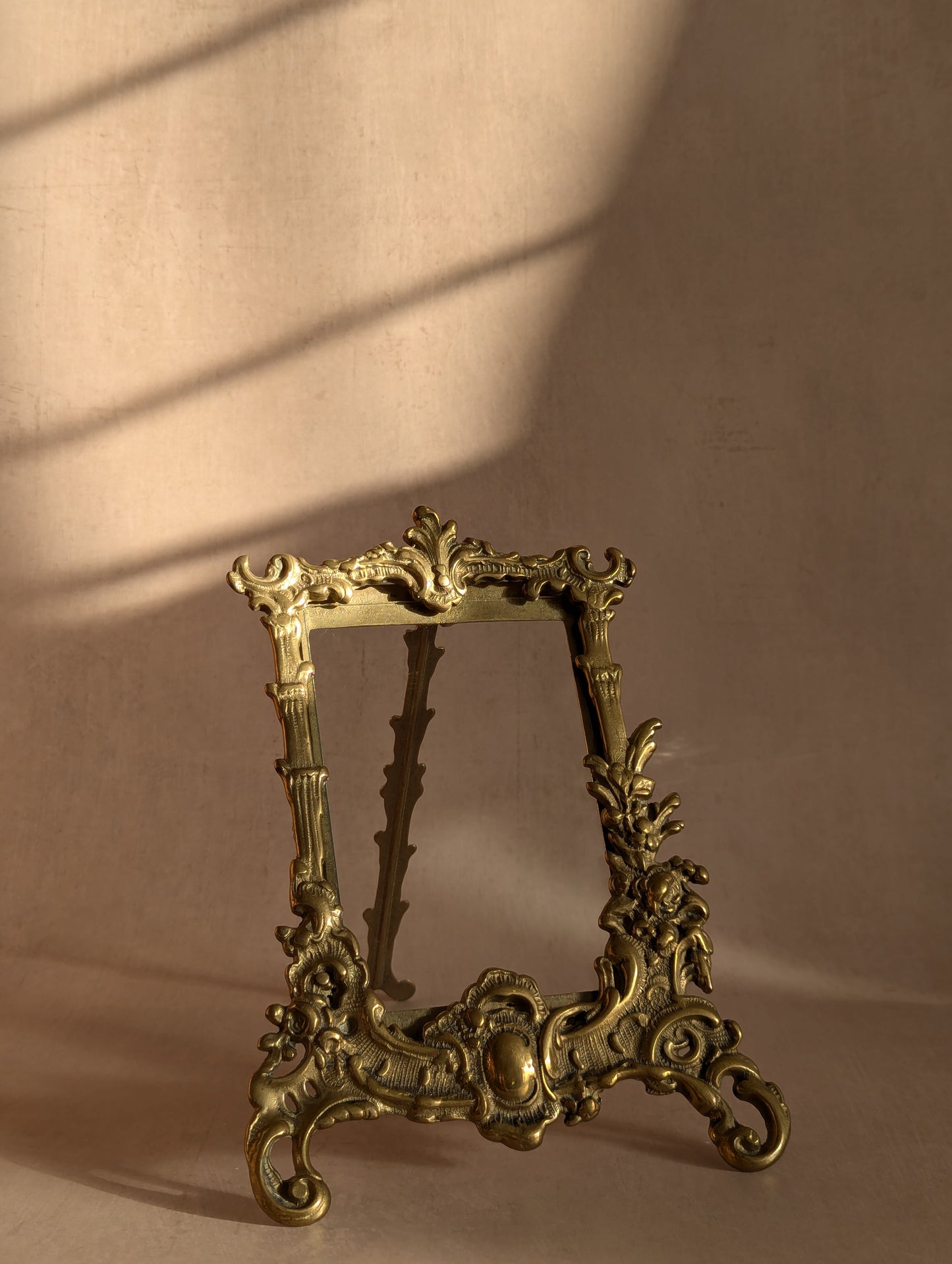 Ornate Baroque Brass Standing Photo Frame
