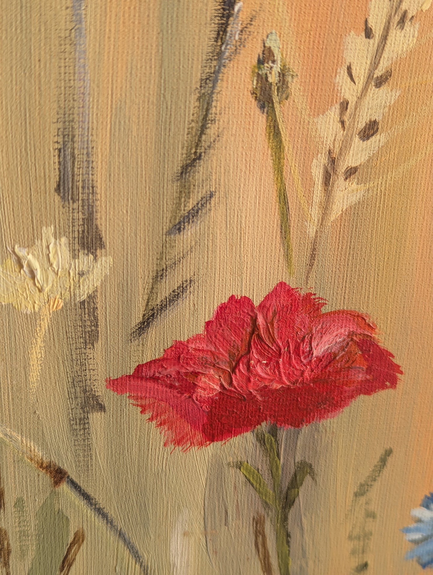 Poppies & Cornflowers Floral Vintage Painting