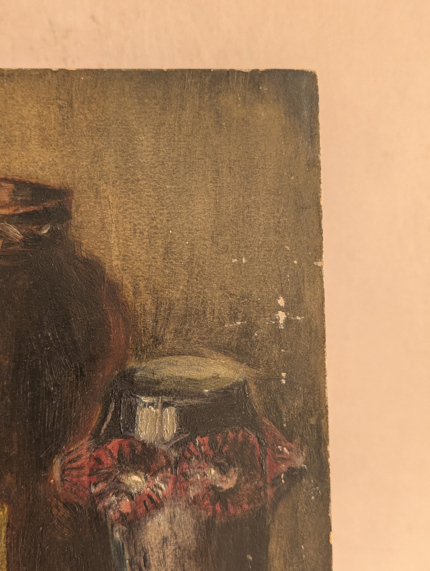 Antique Set of Oil On Board Paintings w/Artist's Photo, c. 1915