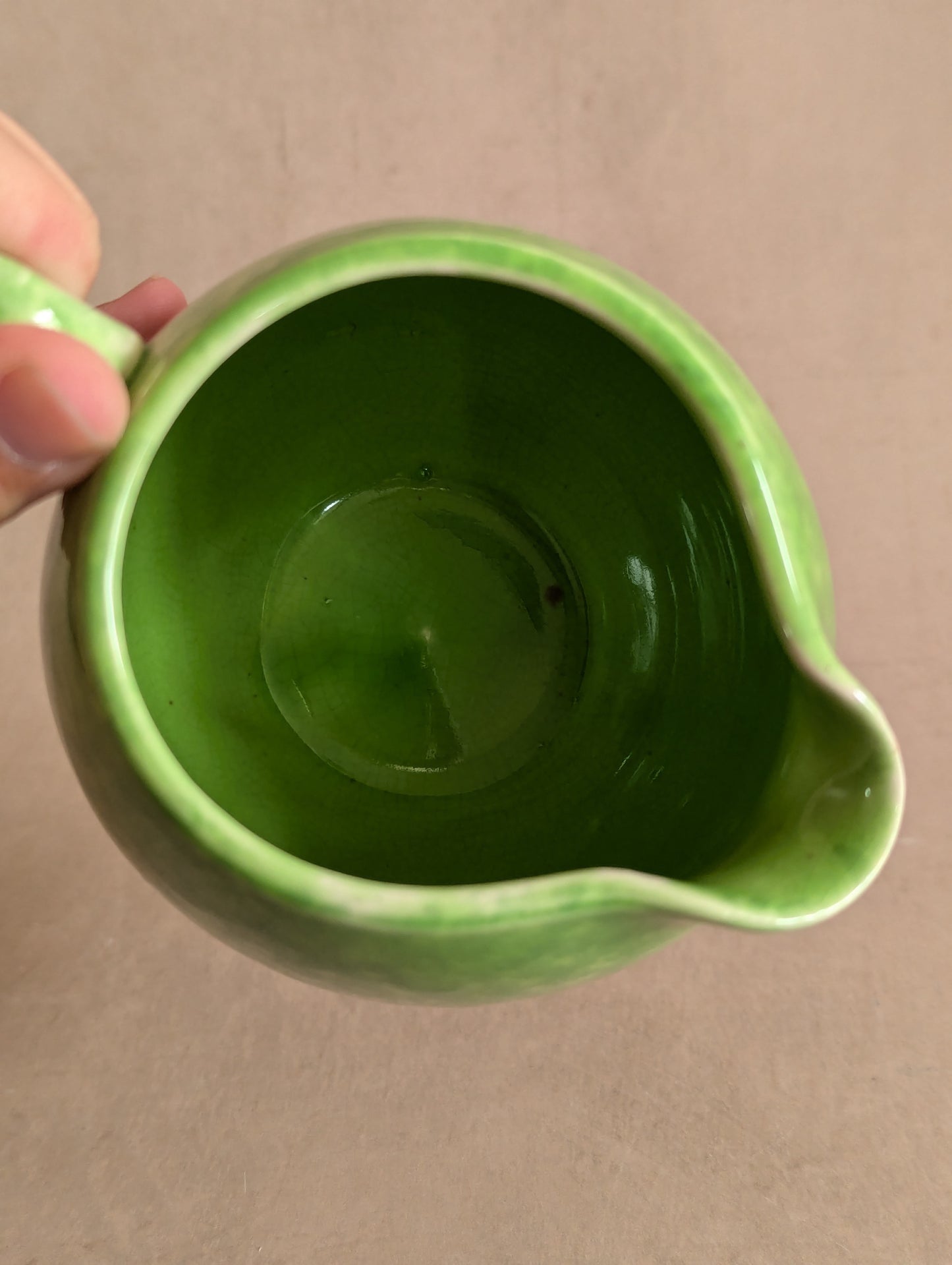 Sadler Lime Green Spongeware Ceramic Creamer