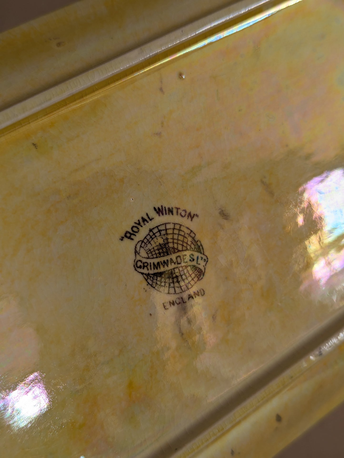 Dot-Painted Bright Floral Lustre Serving Dish, Royal Winton