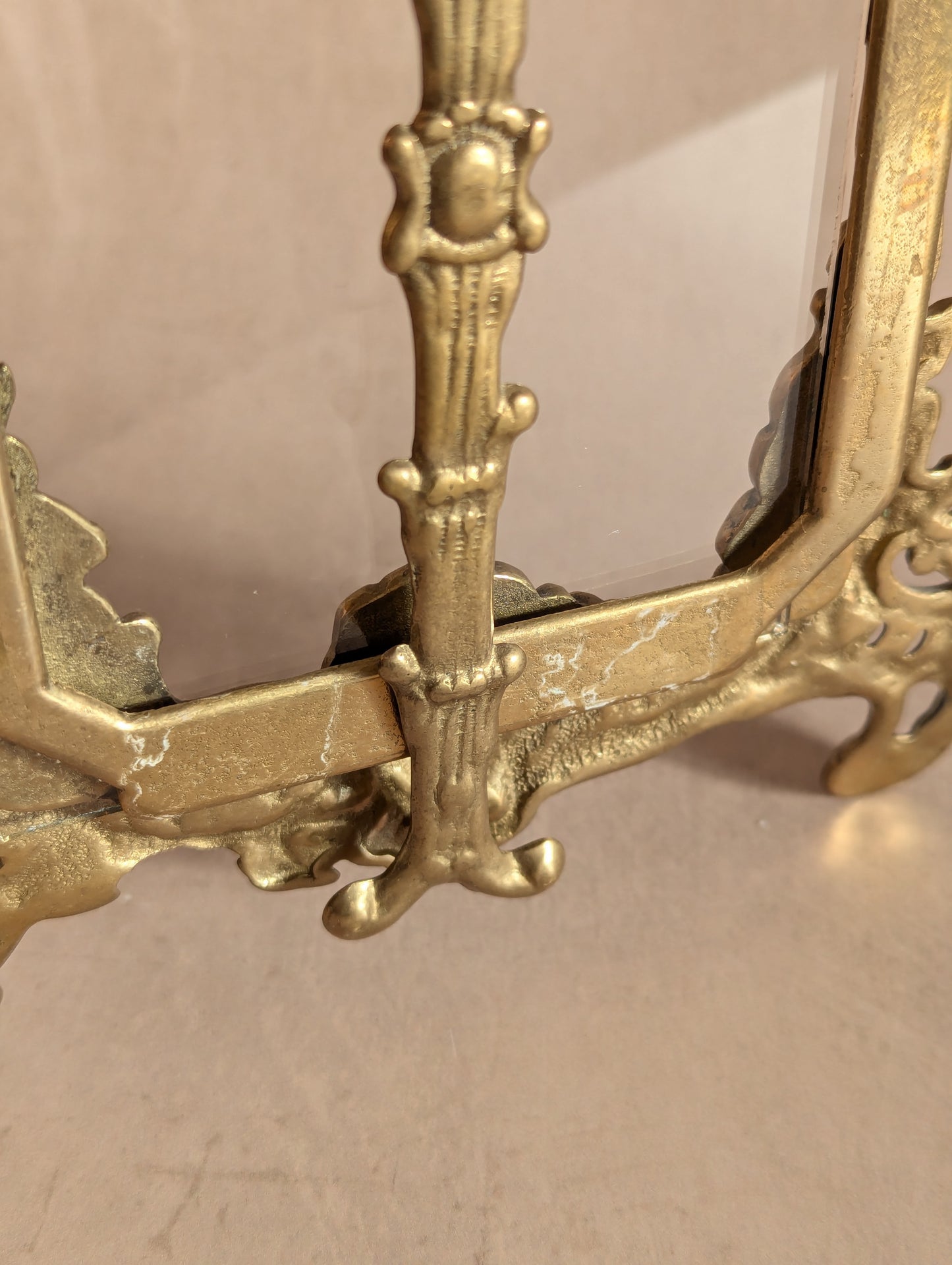 Ornate Baroque Brass Standing Photo Frame