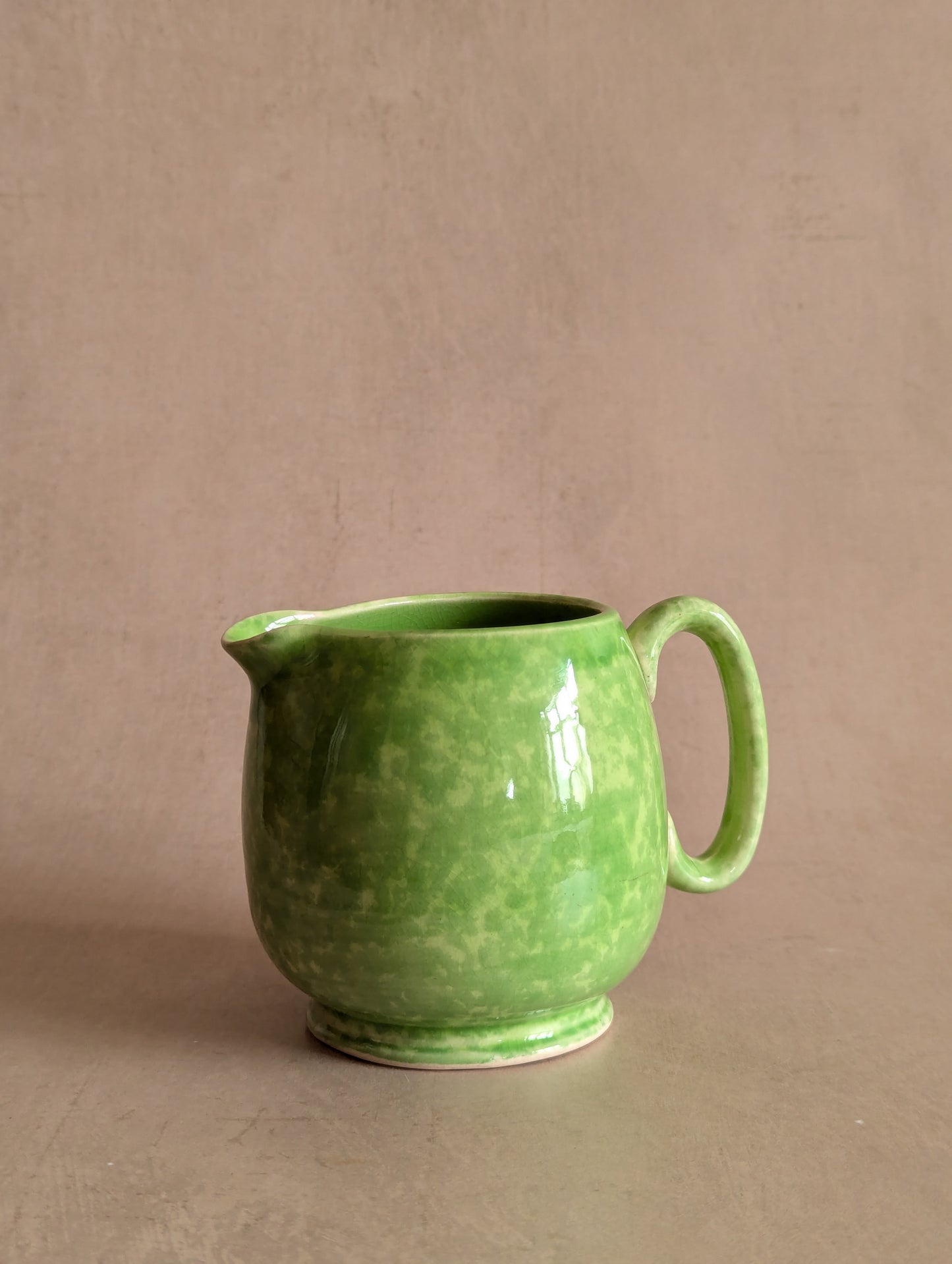 Sadler Lime Green Spongeware Ceramic Creamer