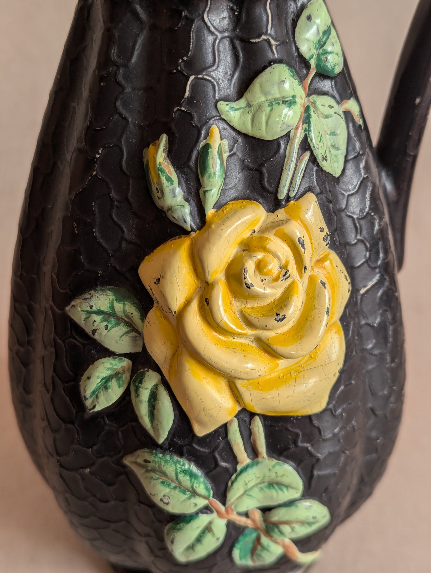 Brentleigh Ware Clermont Rose Black and Yellow Jug Vase