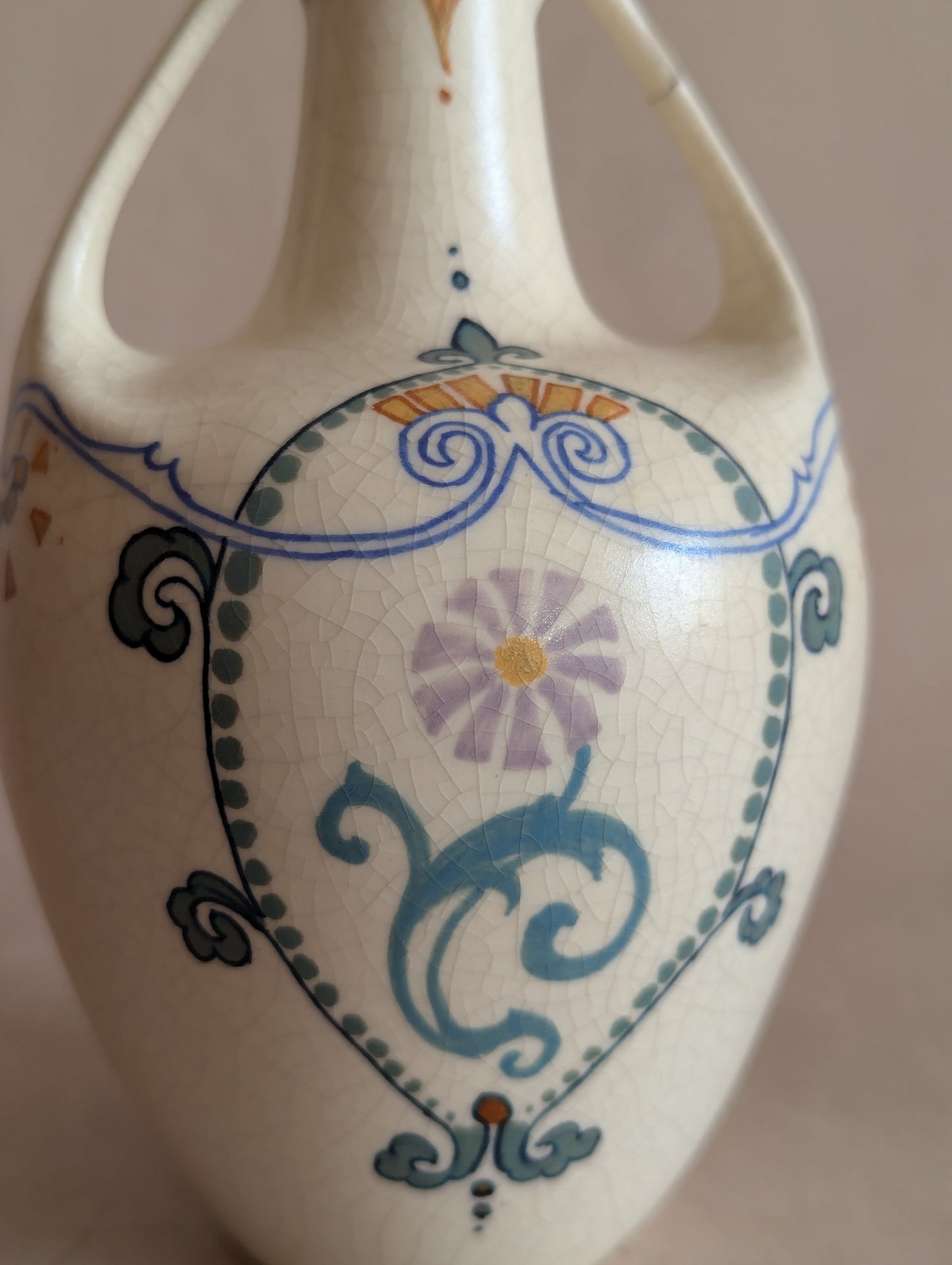Dutch Art Nouveau Small Amphora Vase, Arnhem, Antique