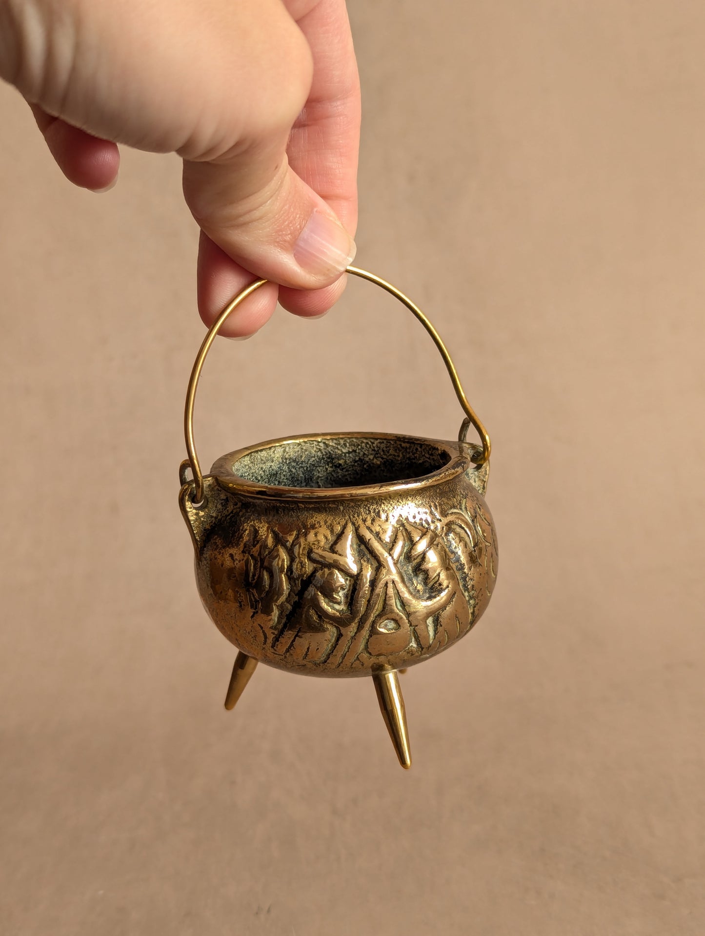 Solid Brass Miniature Witch's Cauldron