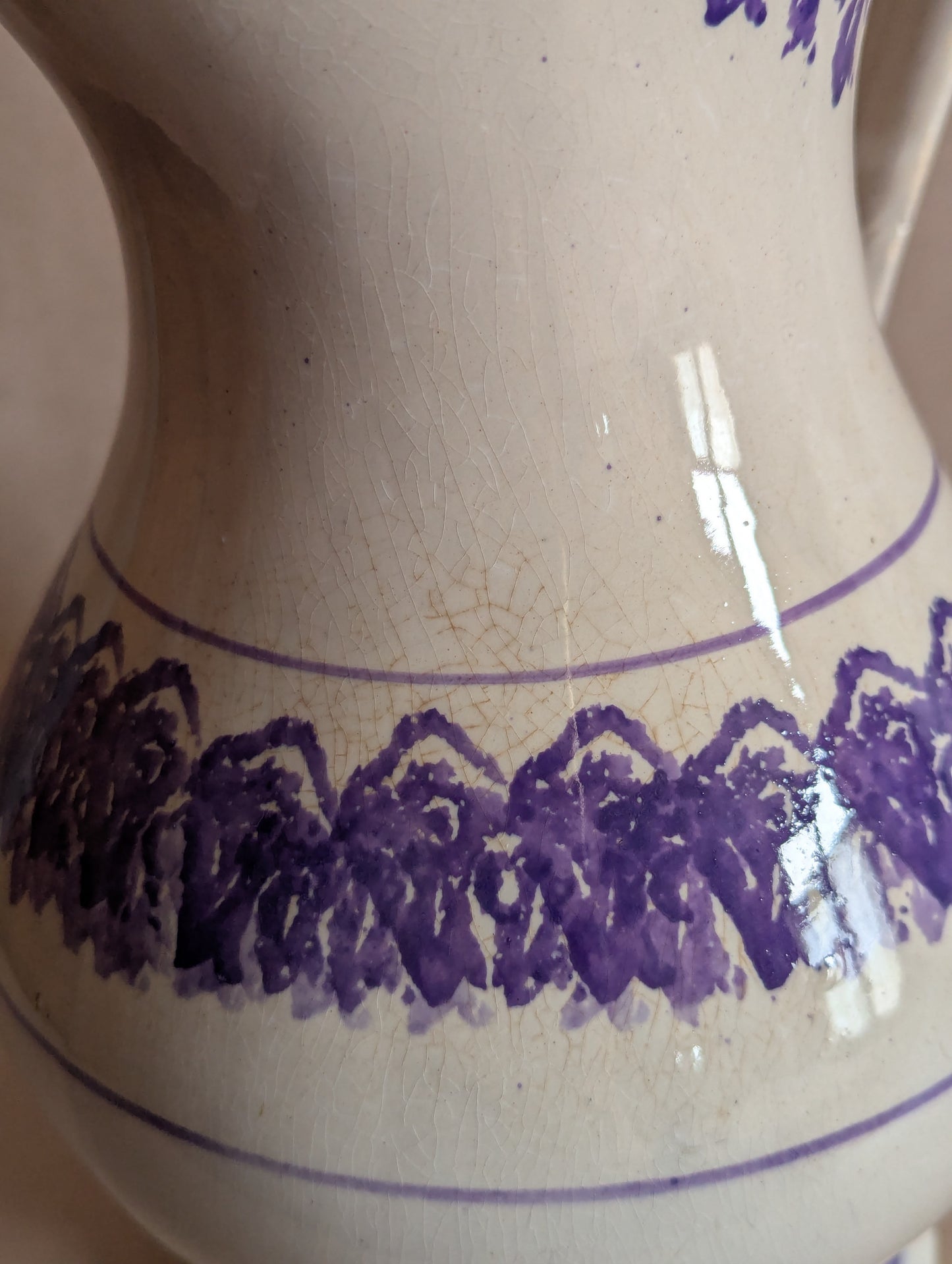 Rare Antique 19th Century Large Spongeware Jug