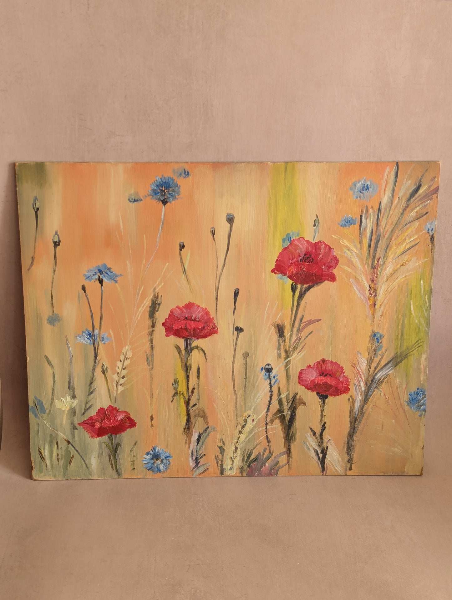 Poppies & Cornflowers Floral Vintage Painting