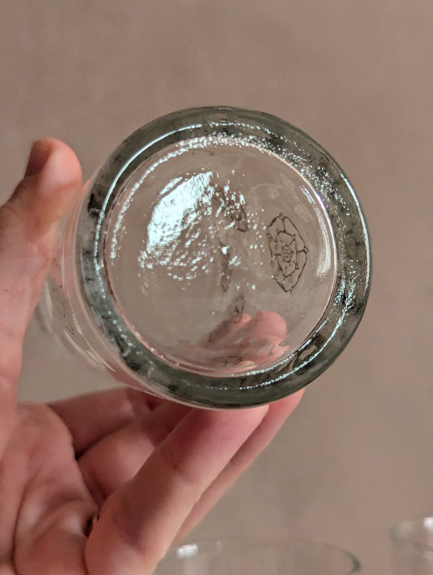 Gold & White Floral Mid-Century Glass Tumblers, Set of Three