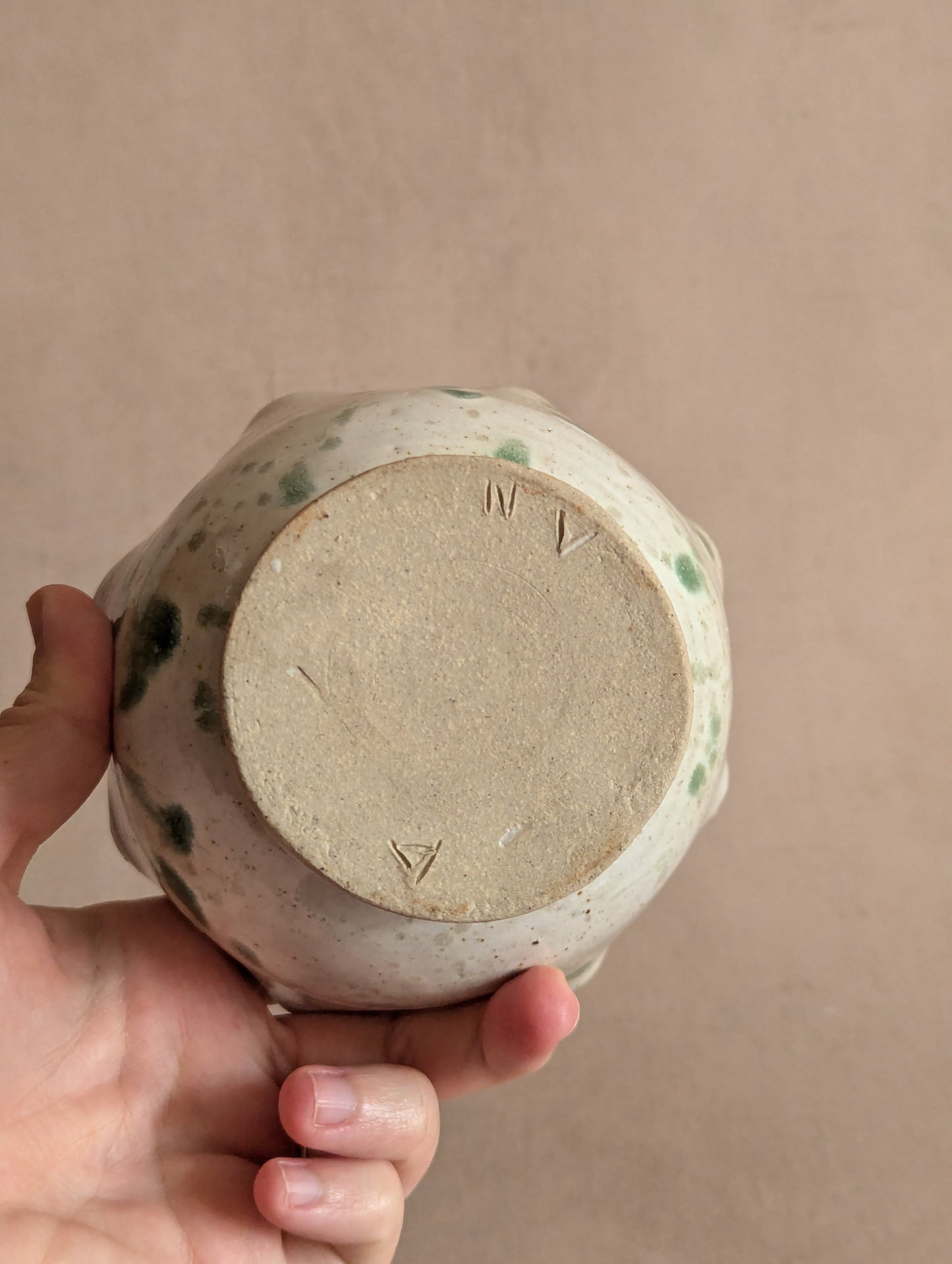 Splatter Paint Scalloped Studio Pottery Bowl