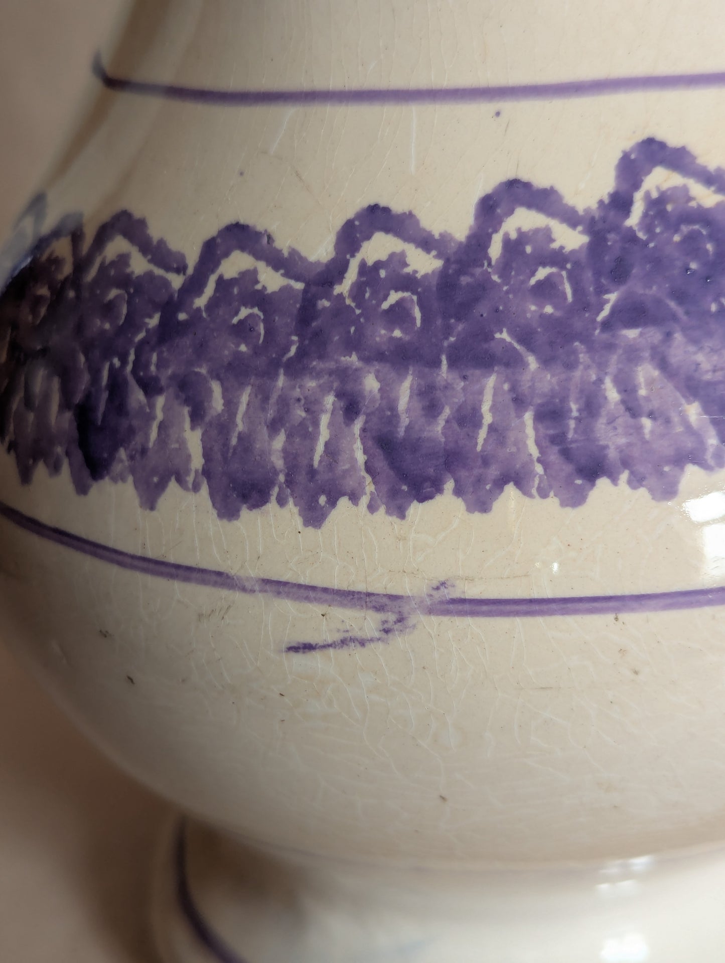 Rare Antique 19th Century Large Spongeware Jug