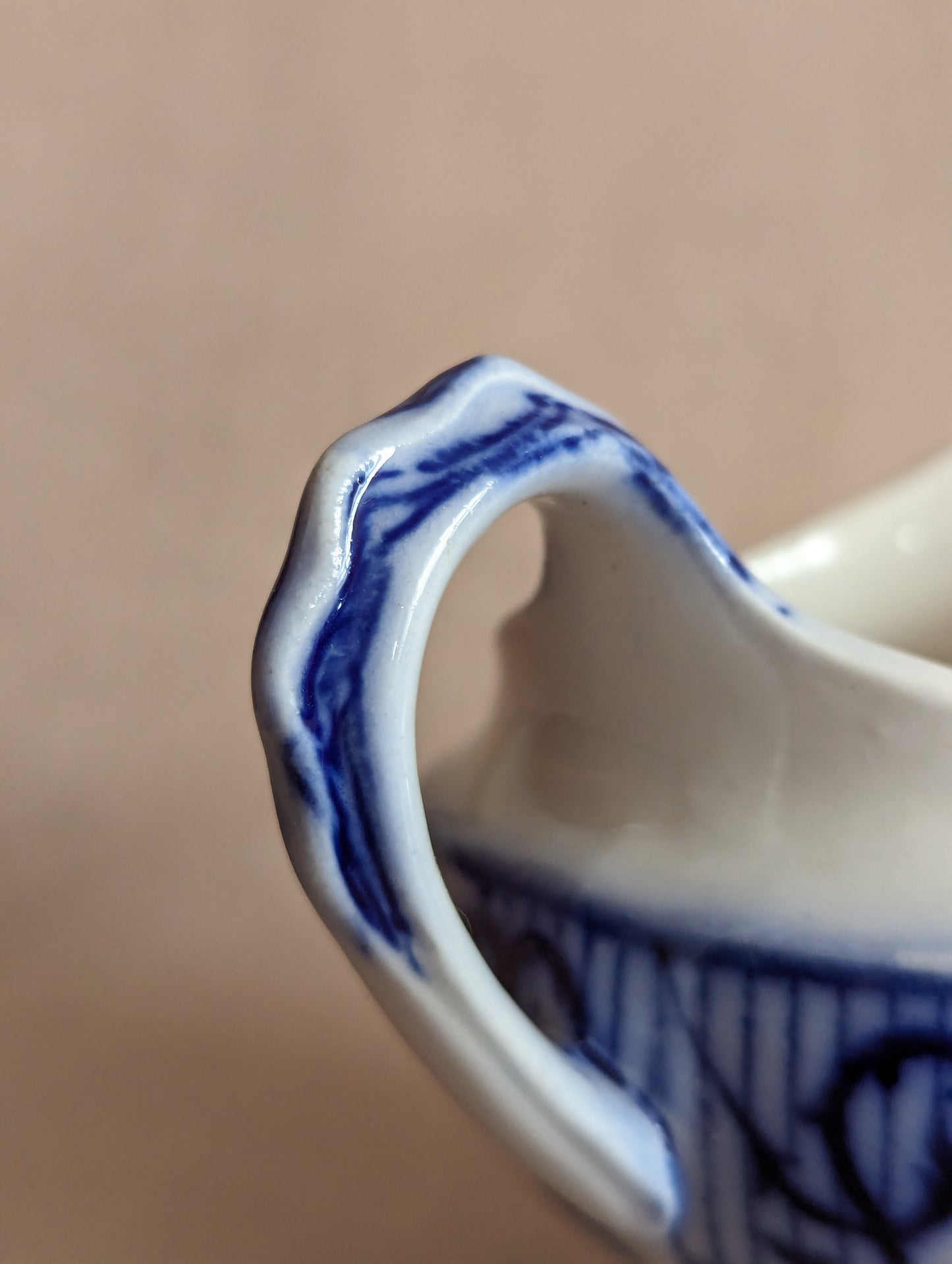 Spanish Blue & White Creamer Jug, Antique c. early 1900s