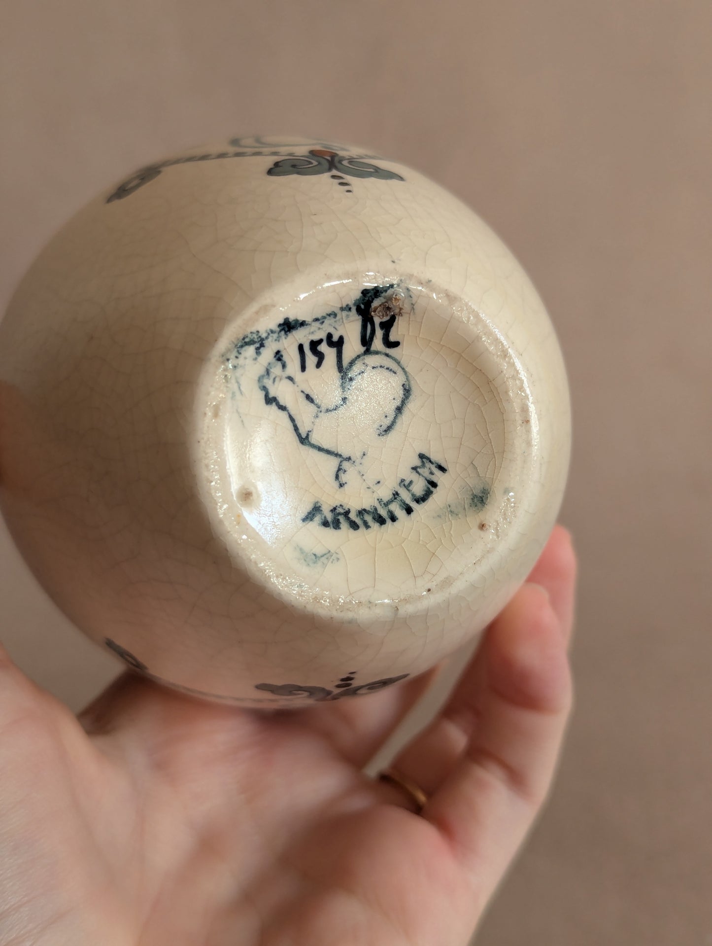 Dutch Art Nouveau Small Amphora Vase, Arnhem, Antique