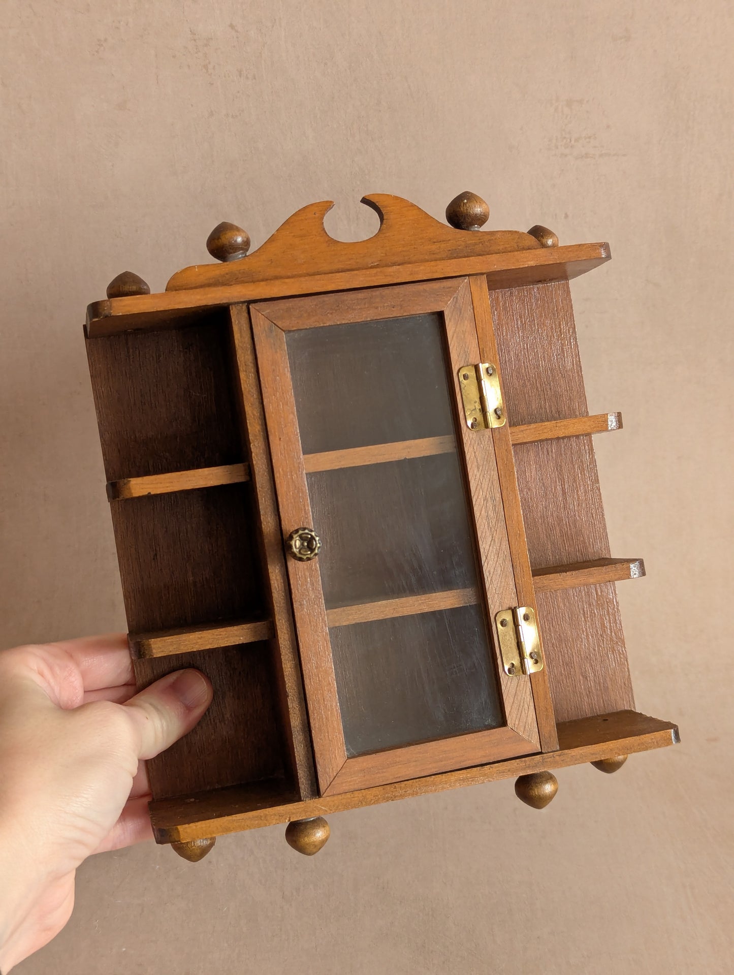 Miniature Wooden Curio Display Cabinet