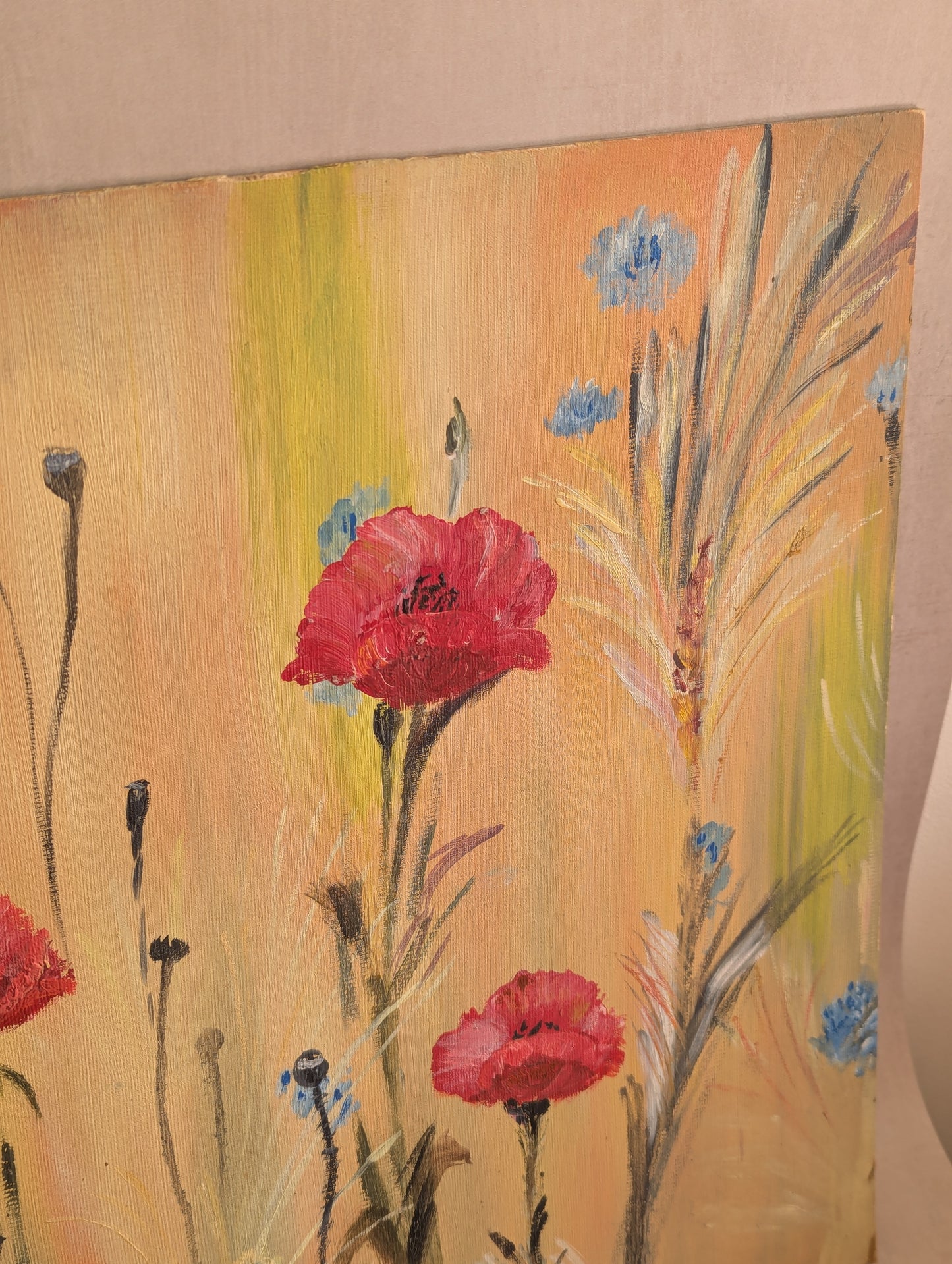 Poppies & Cornflowers Floral Vintage Painting
