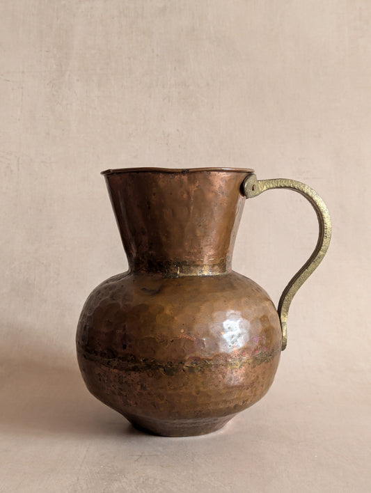 Antique Primitive 19th Century Handled Copper Jug