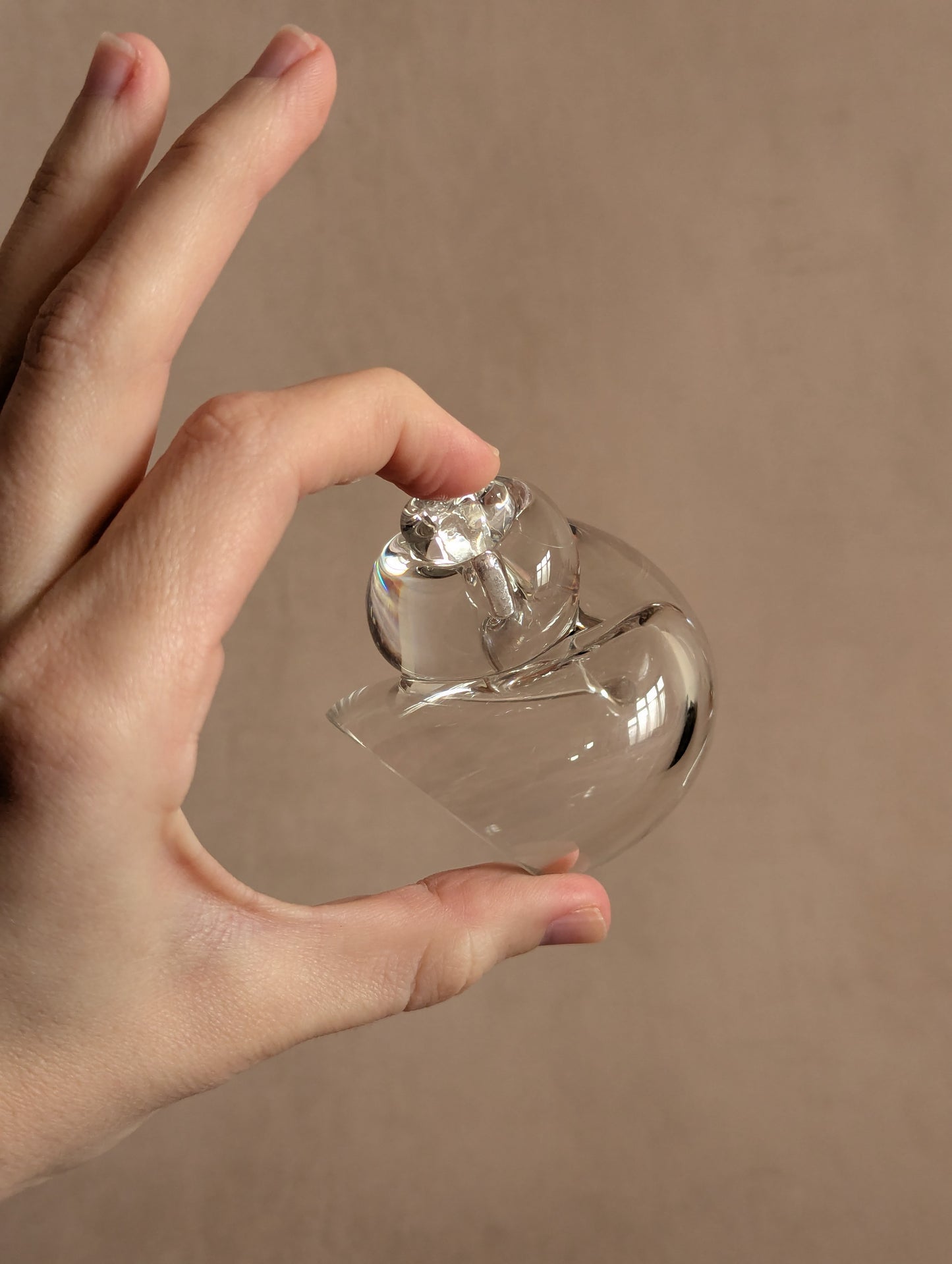 Wedgwood Clear Glass Swirled Shell Paperweight